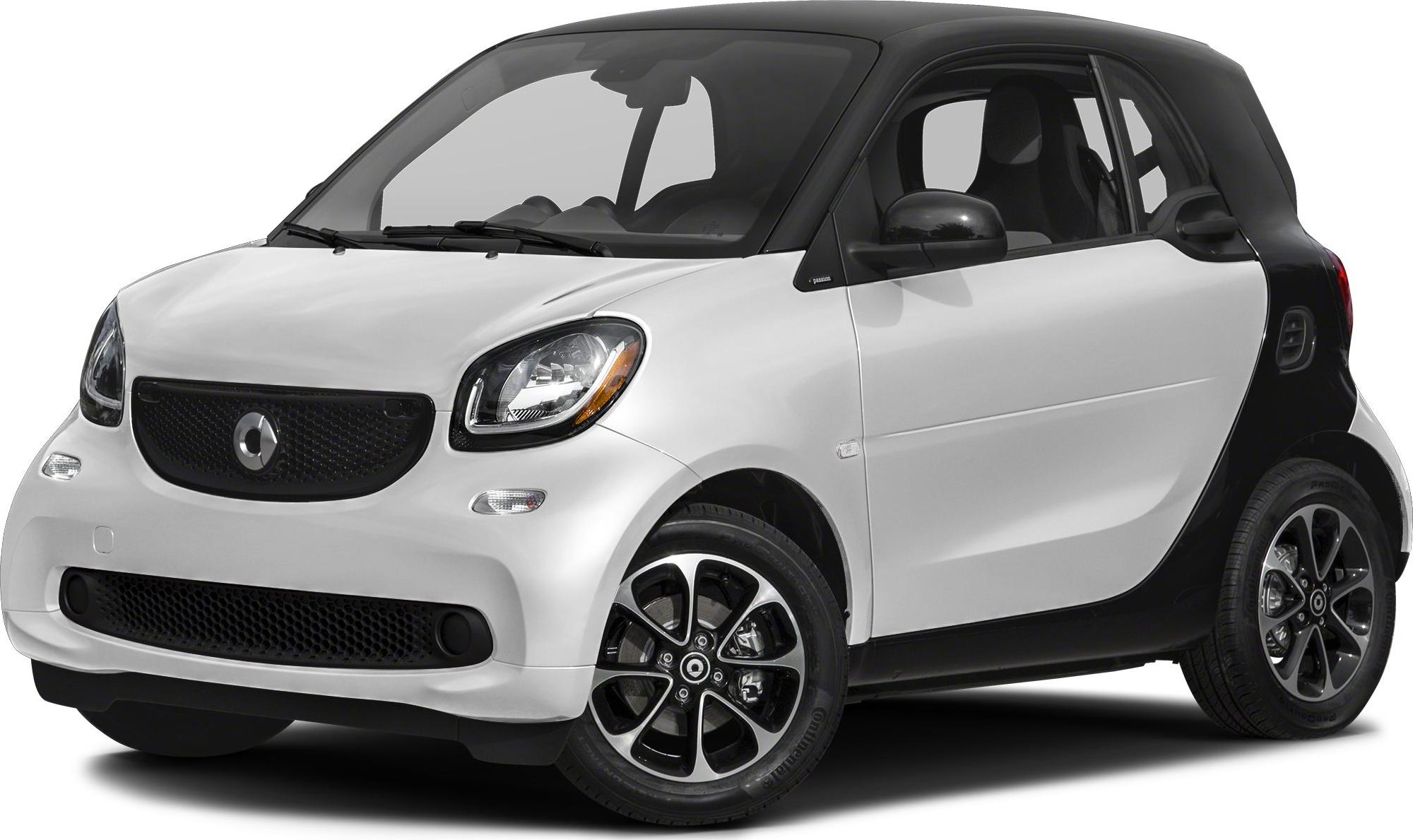 Compact Smart Fortwo III coupe with dual-tone body and modern front design