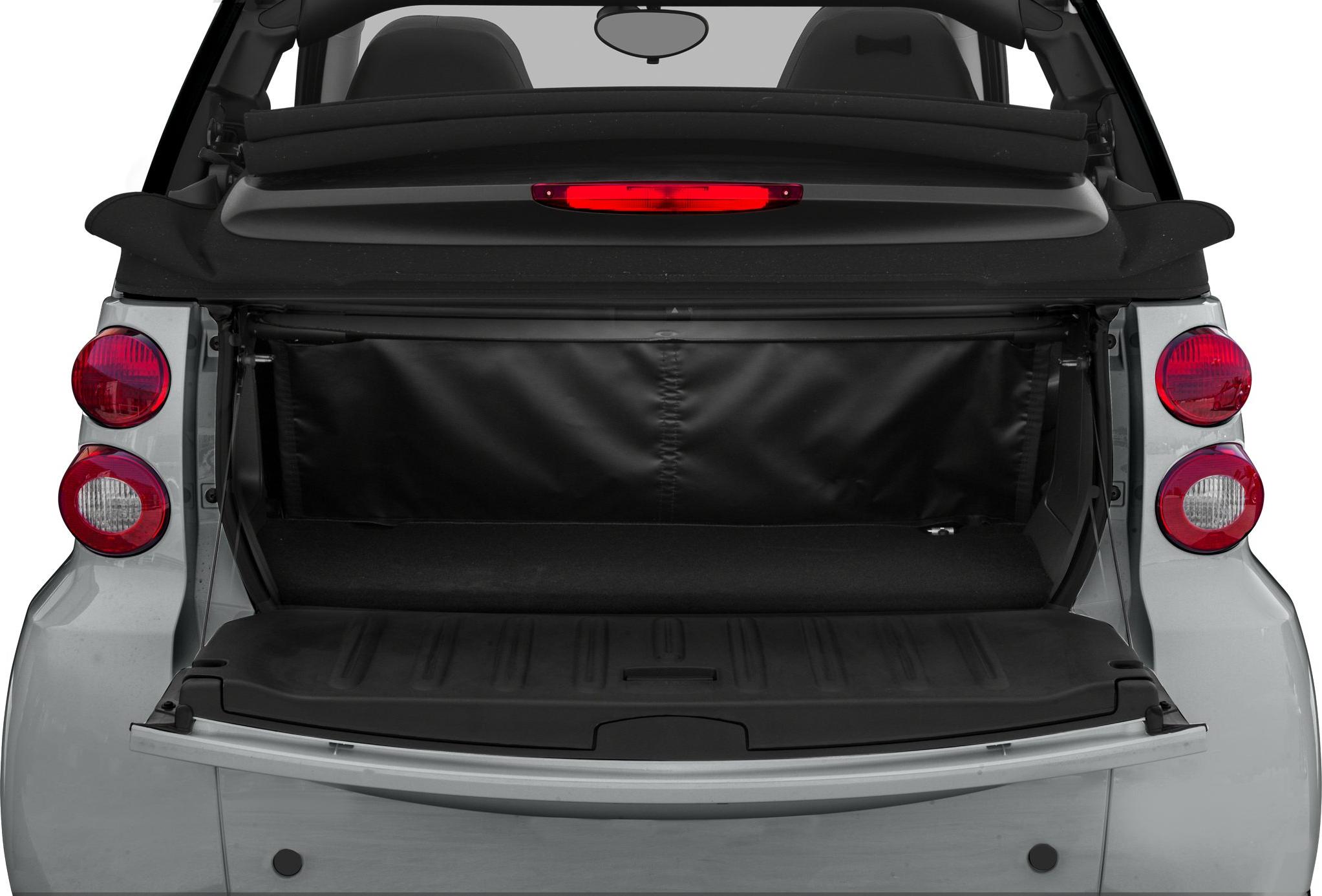 Compact rear trunk and open tailgate with tail lights