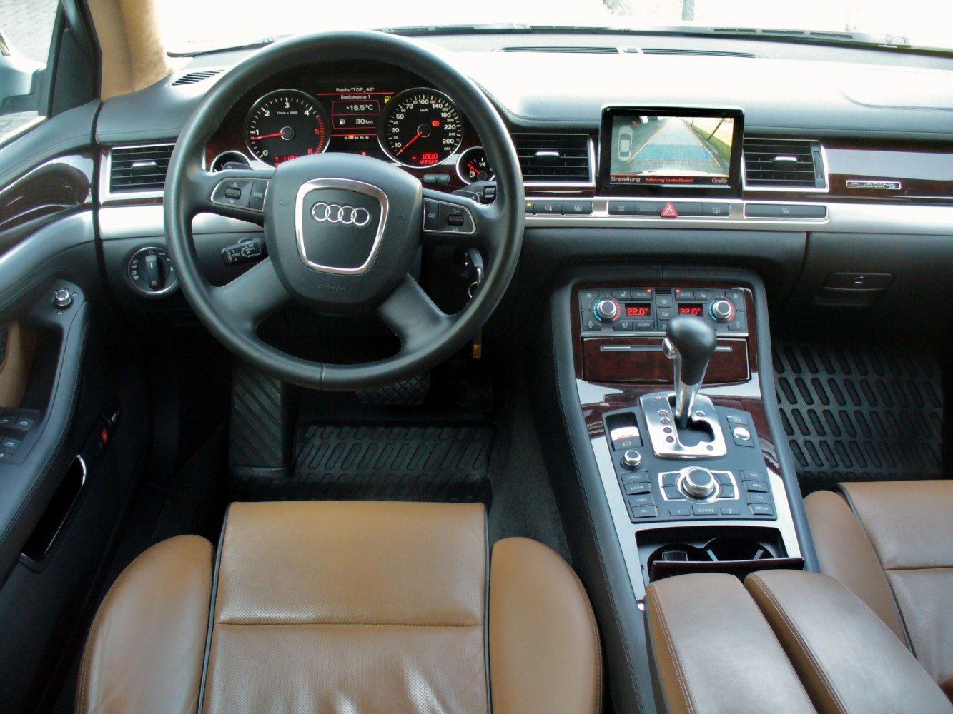 Digital dashboard and infotainment with leather seats and steering wheel