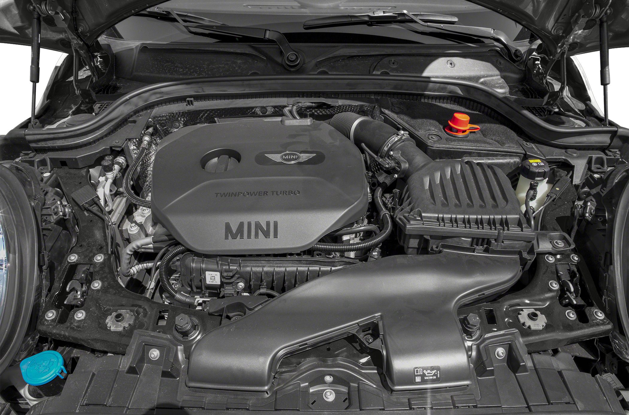Engine compartment with TwinPower Turbo and air intake system