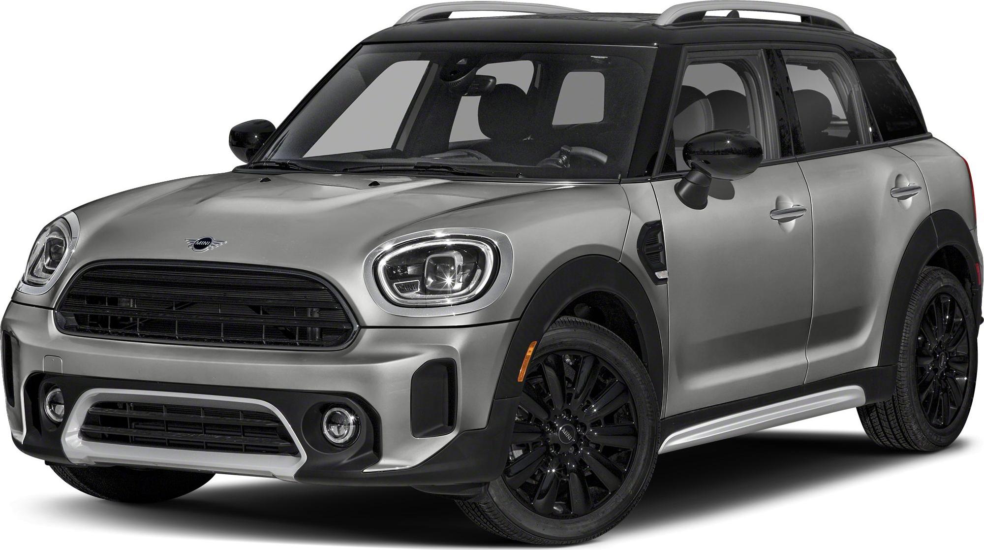 Front view with LED headlights, black roof rails, and black wheels