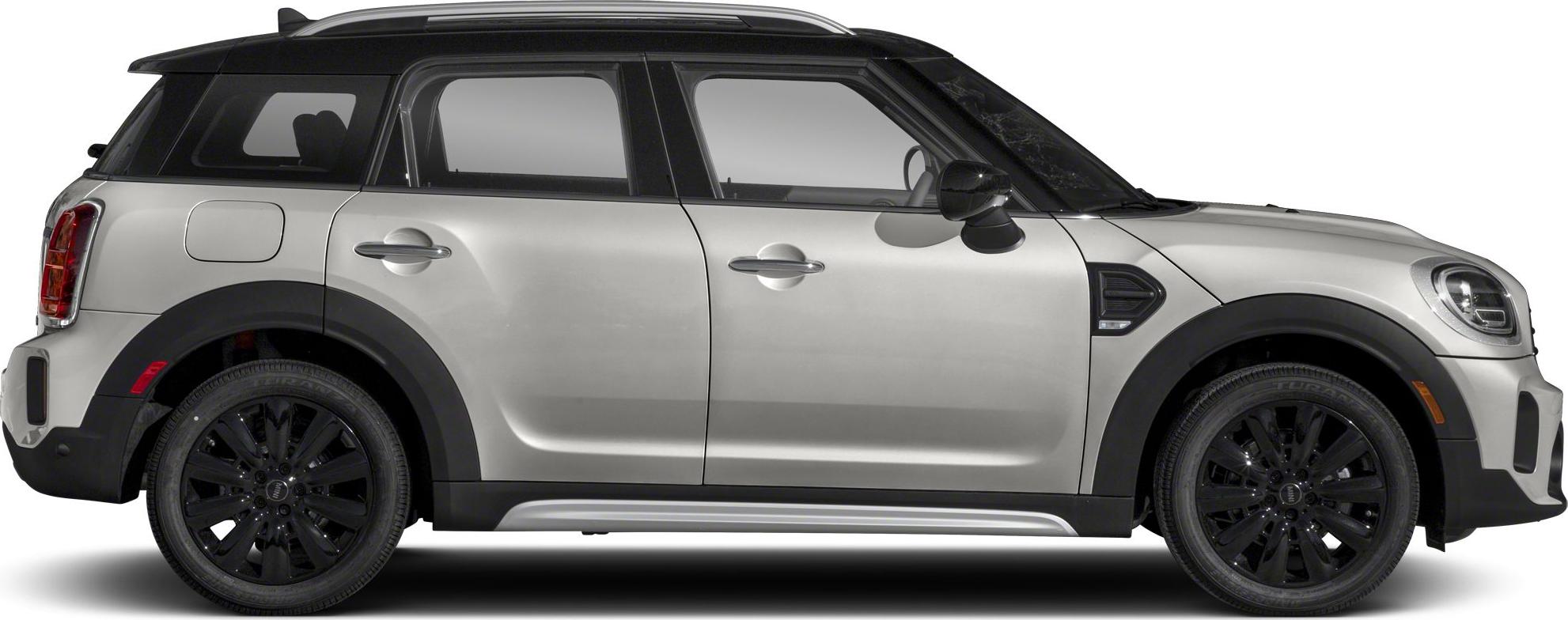 Side profile of a compact SUV with black alloy wheels and contrasting roof
