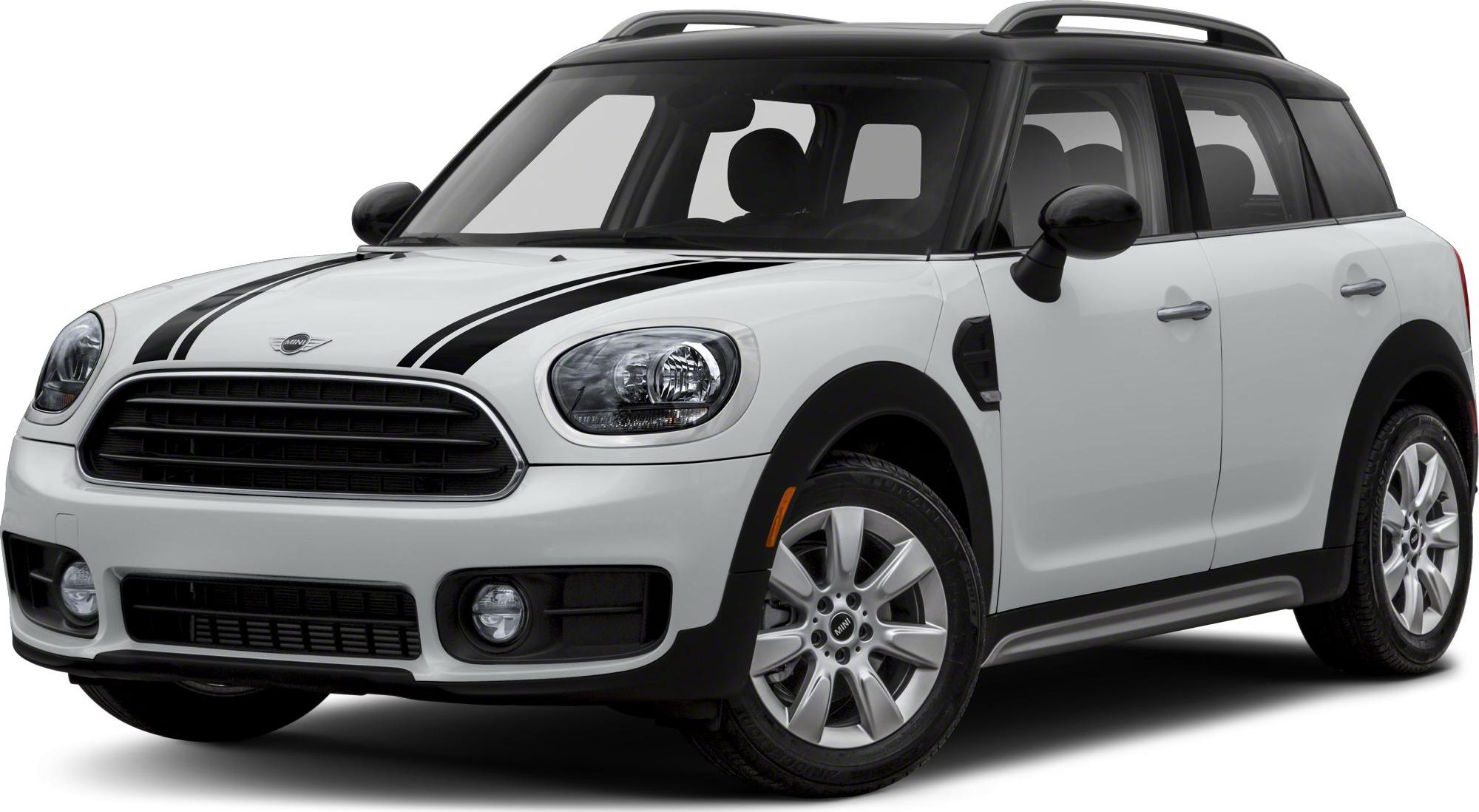 Front 3-quarter view of white compact SUV with black roof and detailed headlights.