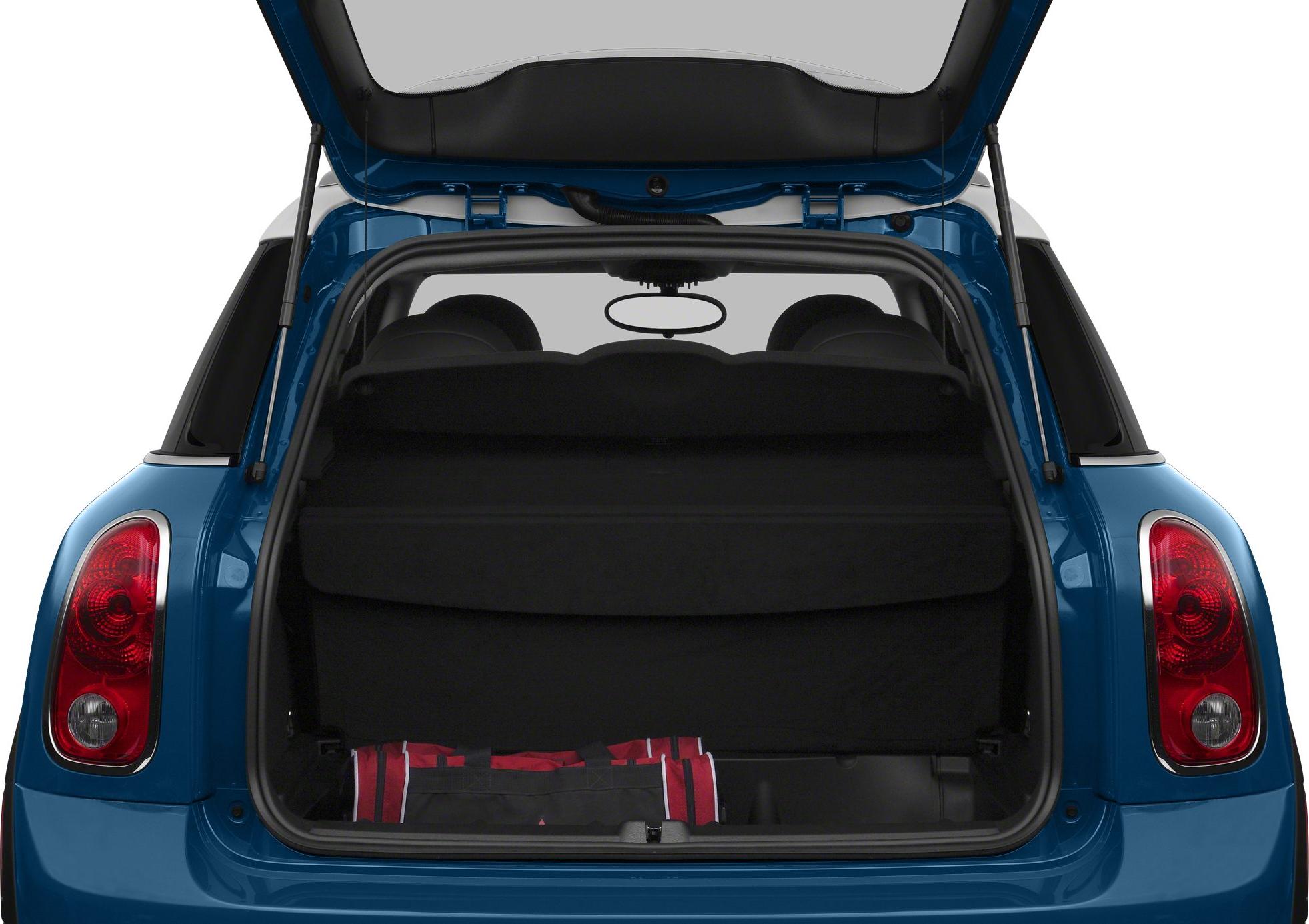 Open rear trunk with visible cargo space and taillights