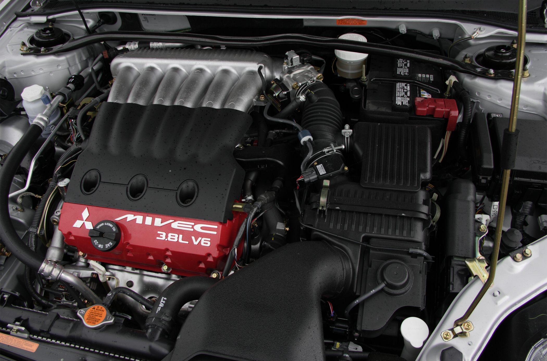 3.8L V6 MIVEC engine with intake manifold and engine cover
