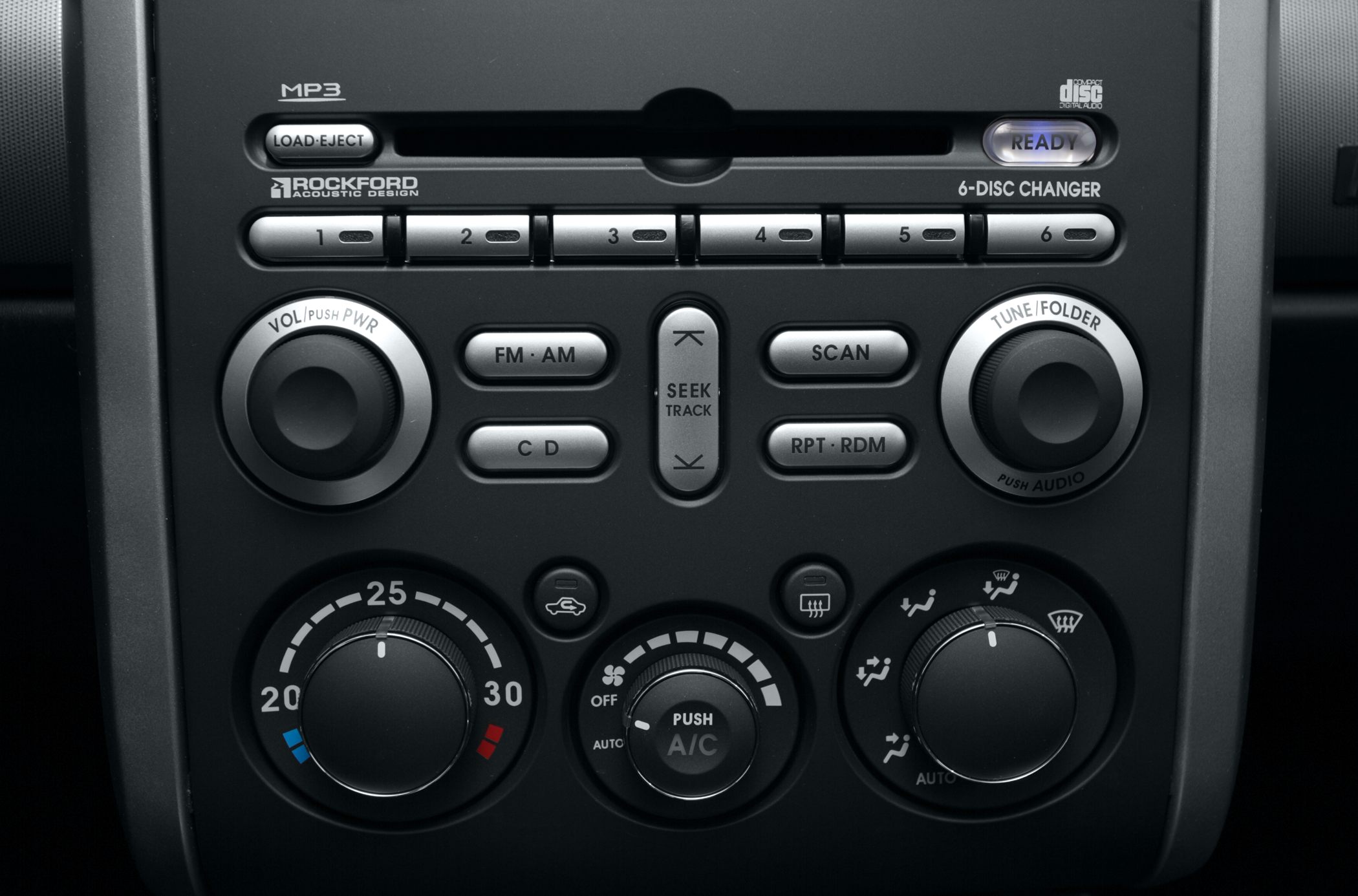 Car audio system and climate control dials with 6-disc CD changer