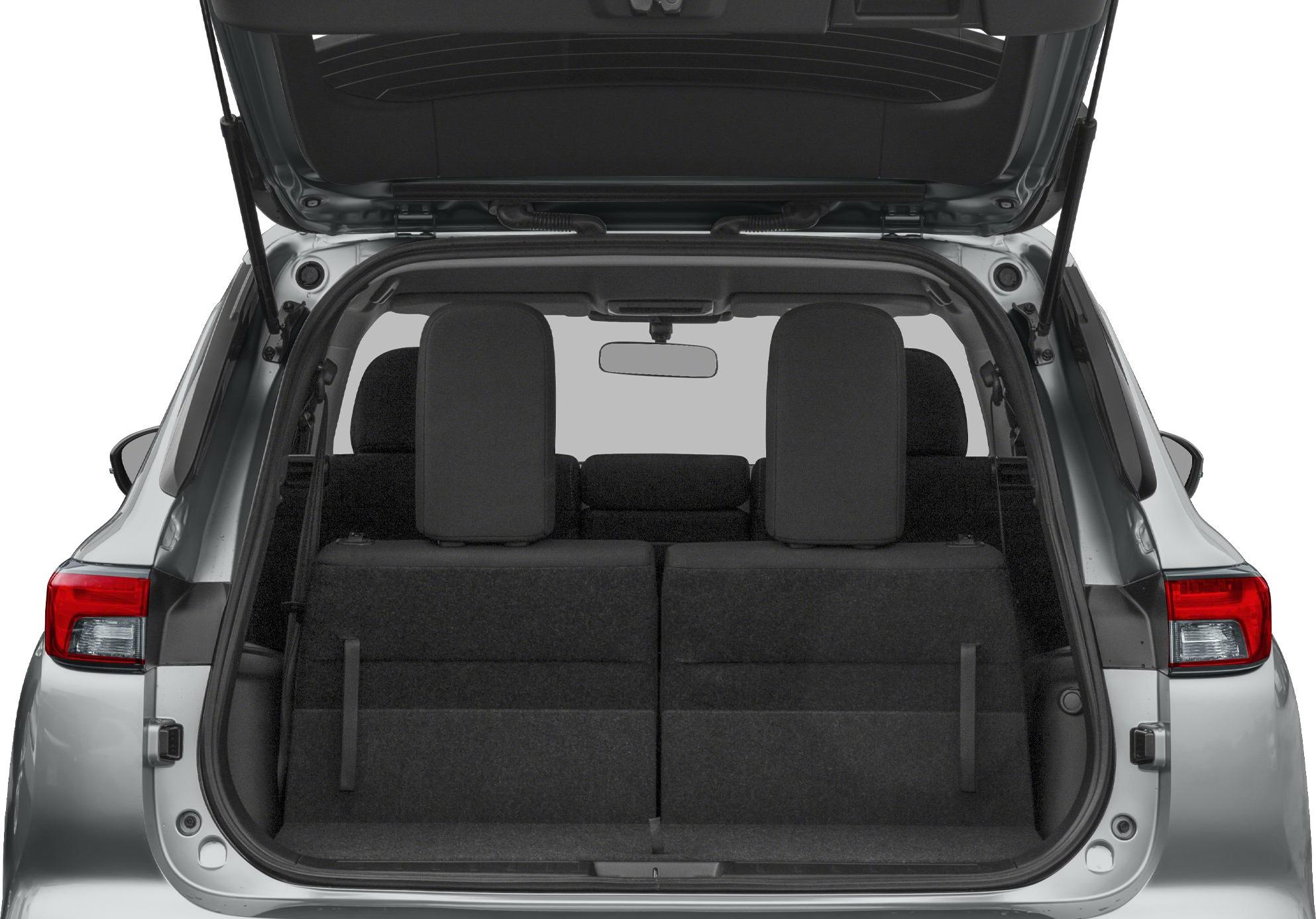 Open rear cargo space with upright second row seats