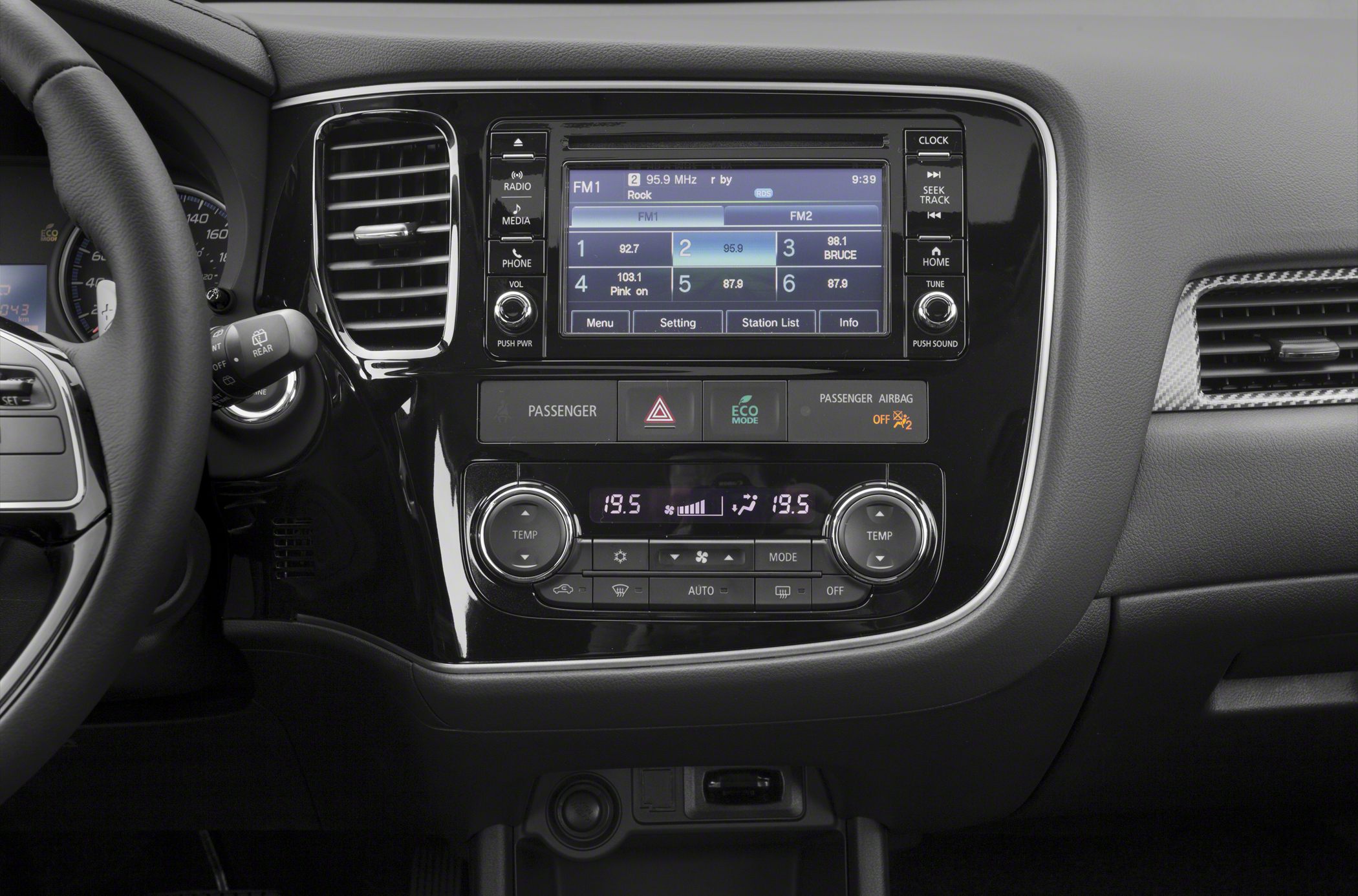 Infotainment system and dual-zone climate control panel with ECO mode