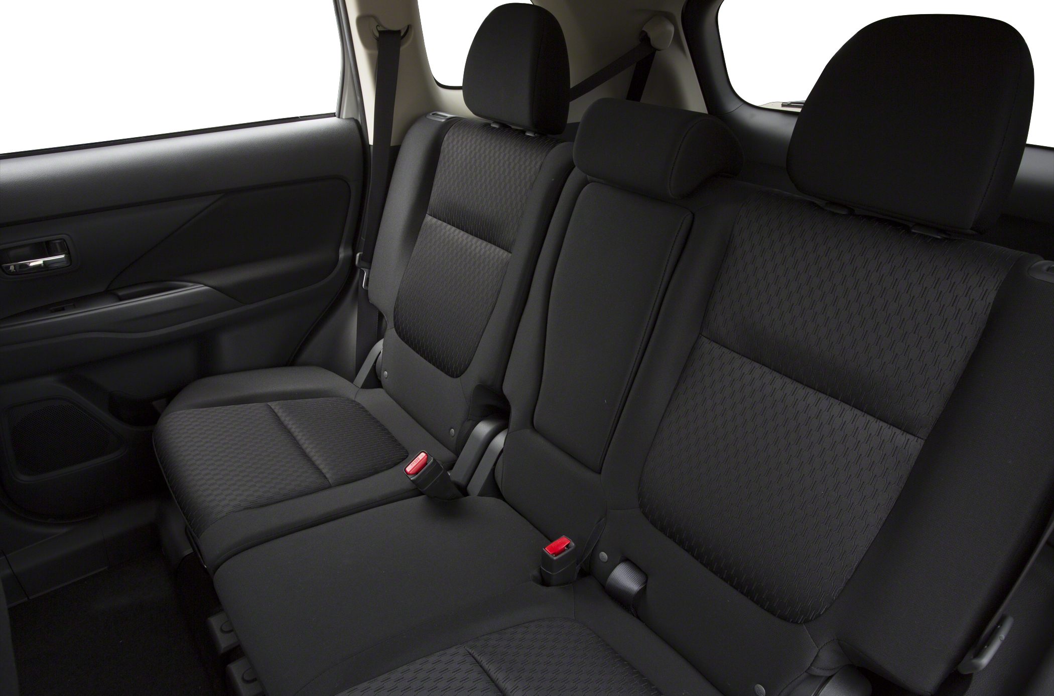 Rear seating with fabric upholstery and modern design elements