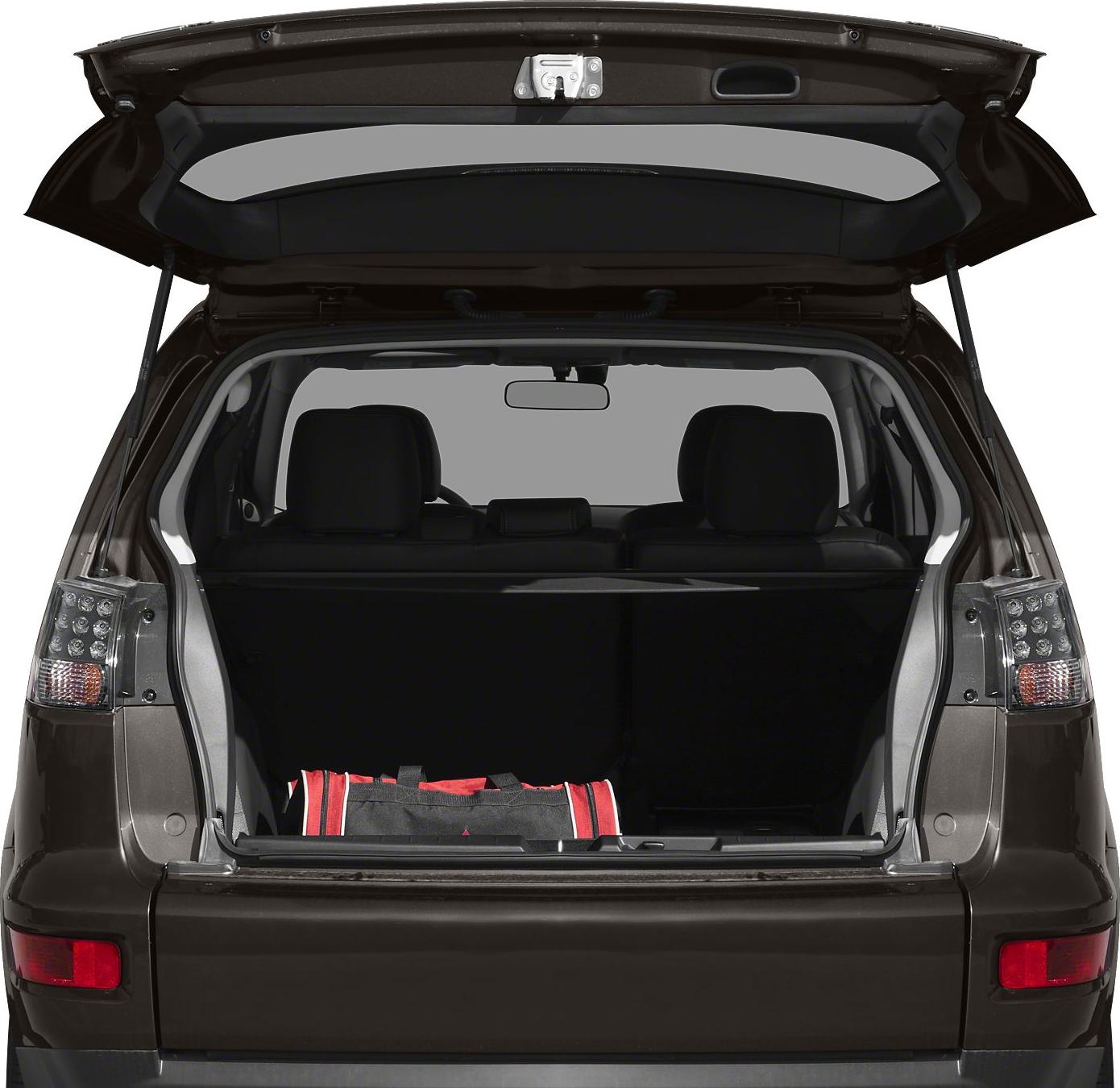 Open rear hatch with visible cargo area and LED taillights