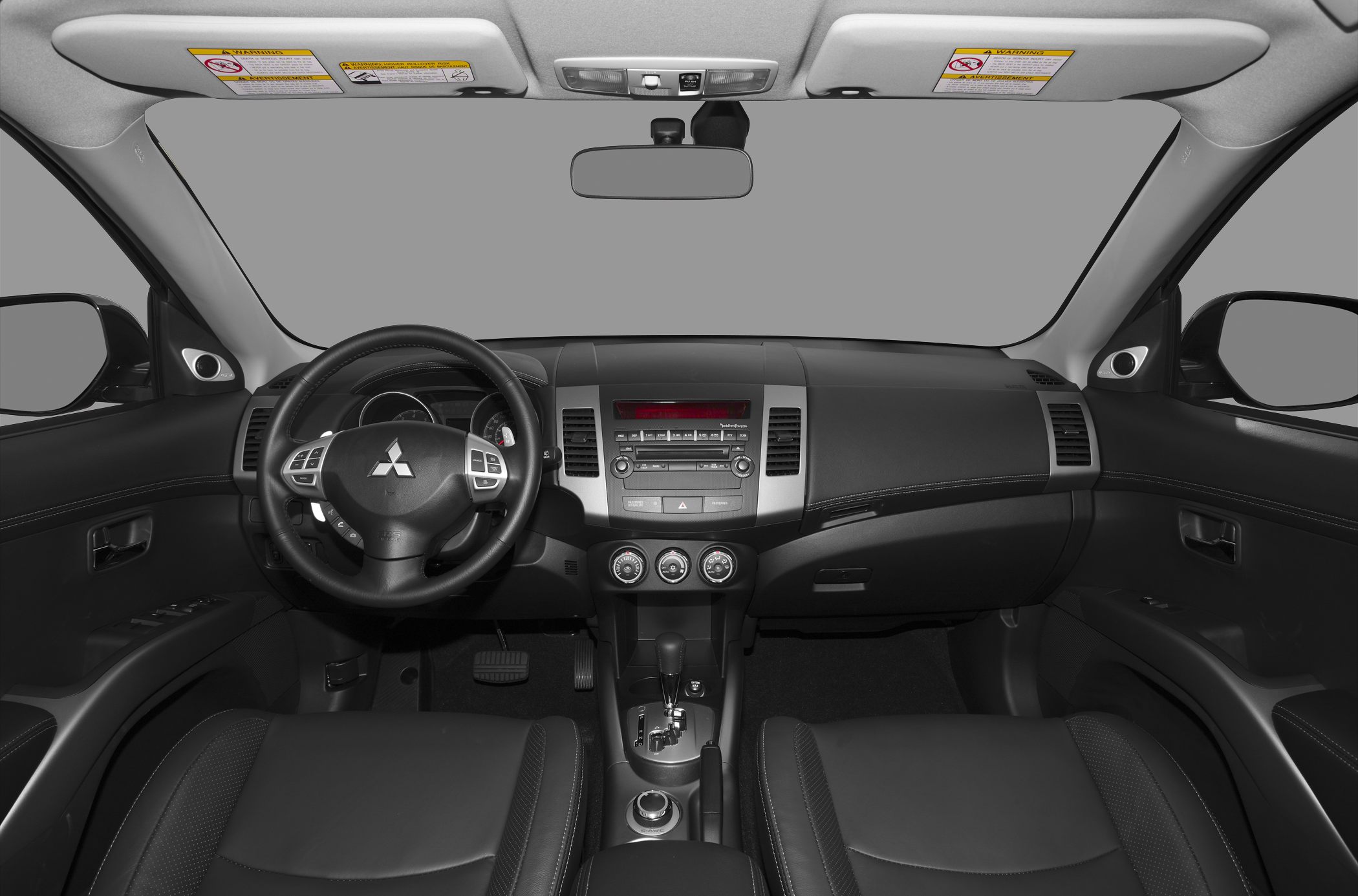 Interior dashboard with steering wheel and center console