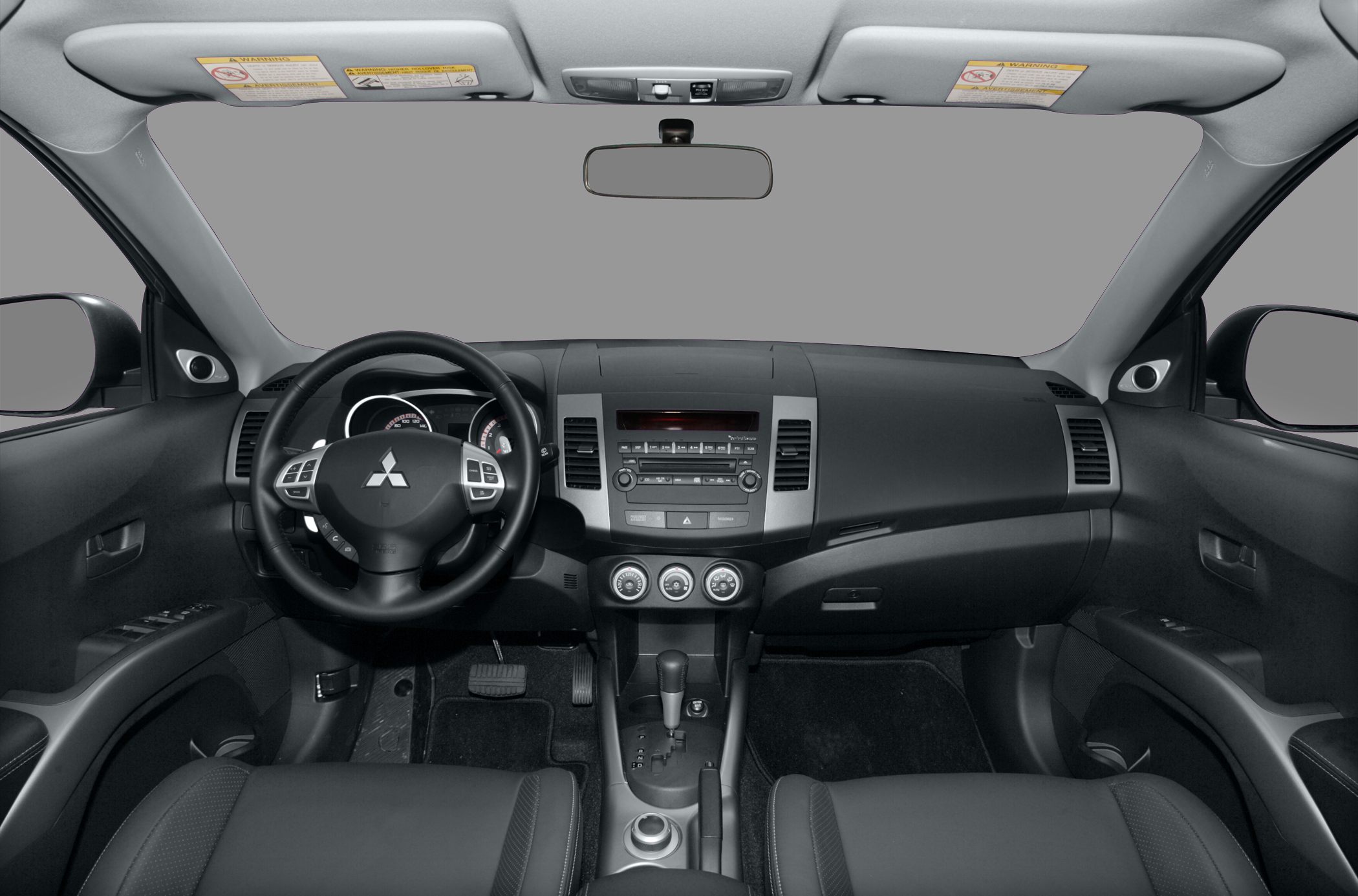 Car interior dashboard and multifunction steering wheel