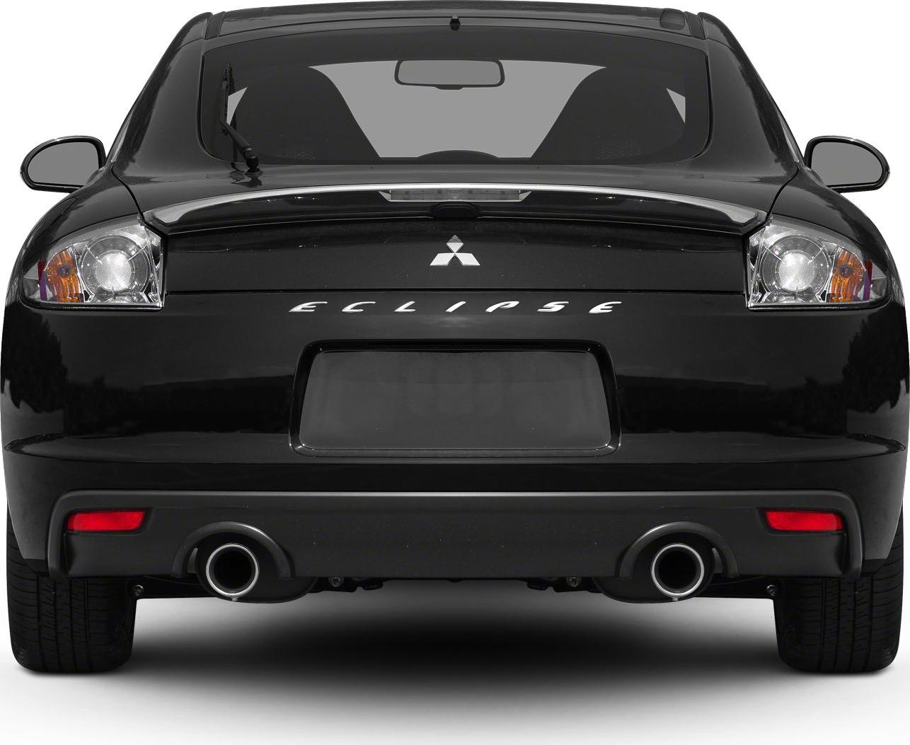 Rear view showing dual exhausts, sporty taillights, and rear wiper