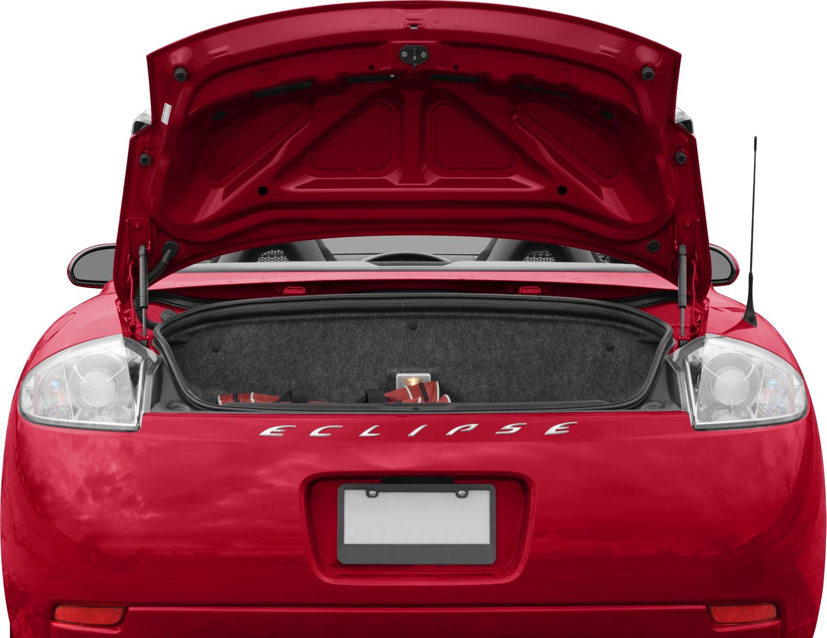 Rear trunk open with visible cargo space and taillights