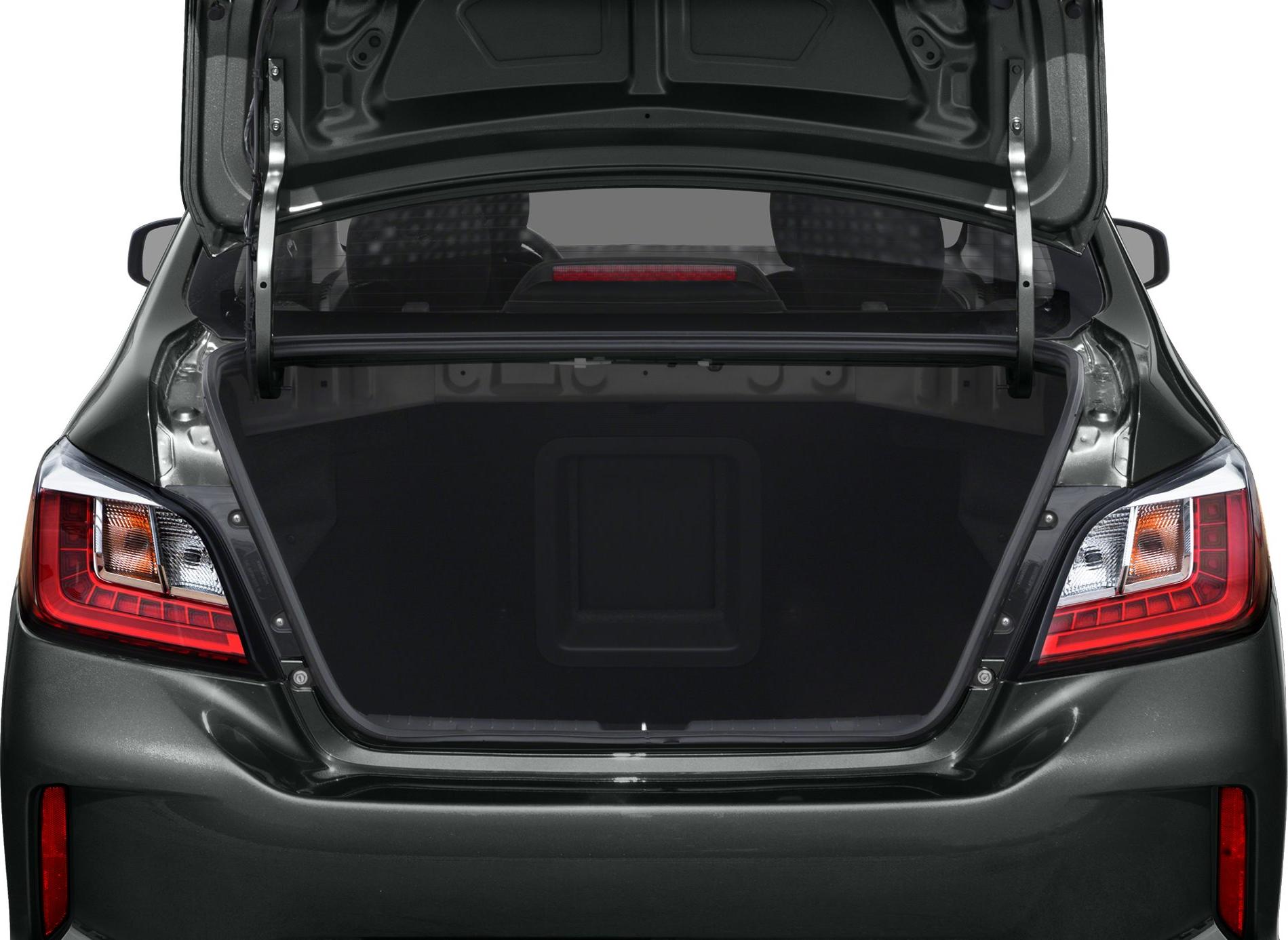 Open trunk with clear rear lights and spacious cargo area