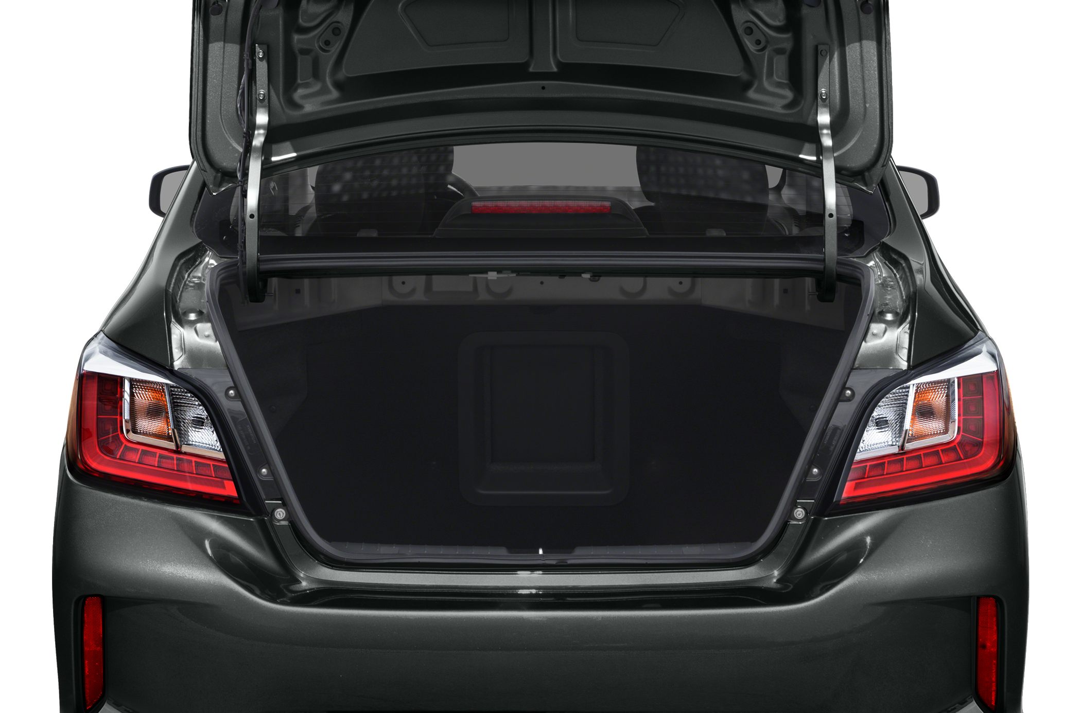 Open trunk with spacious cargo area and rear taillights