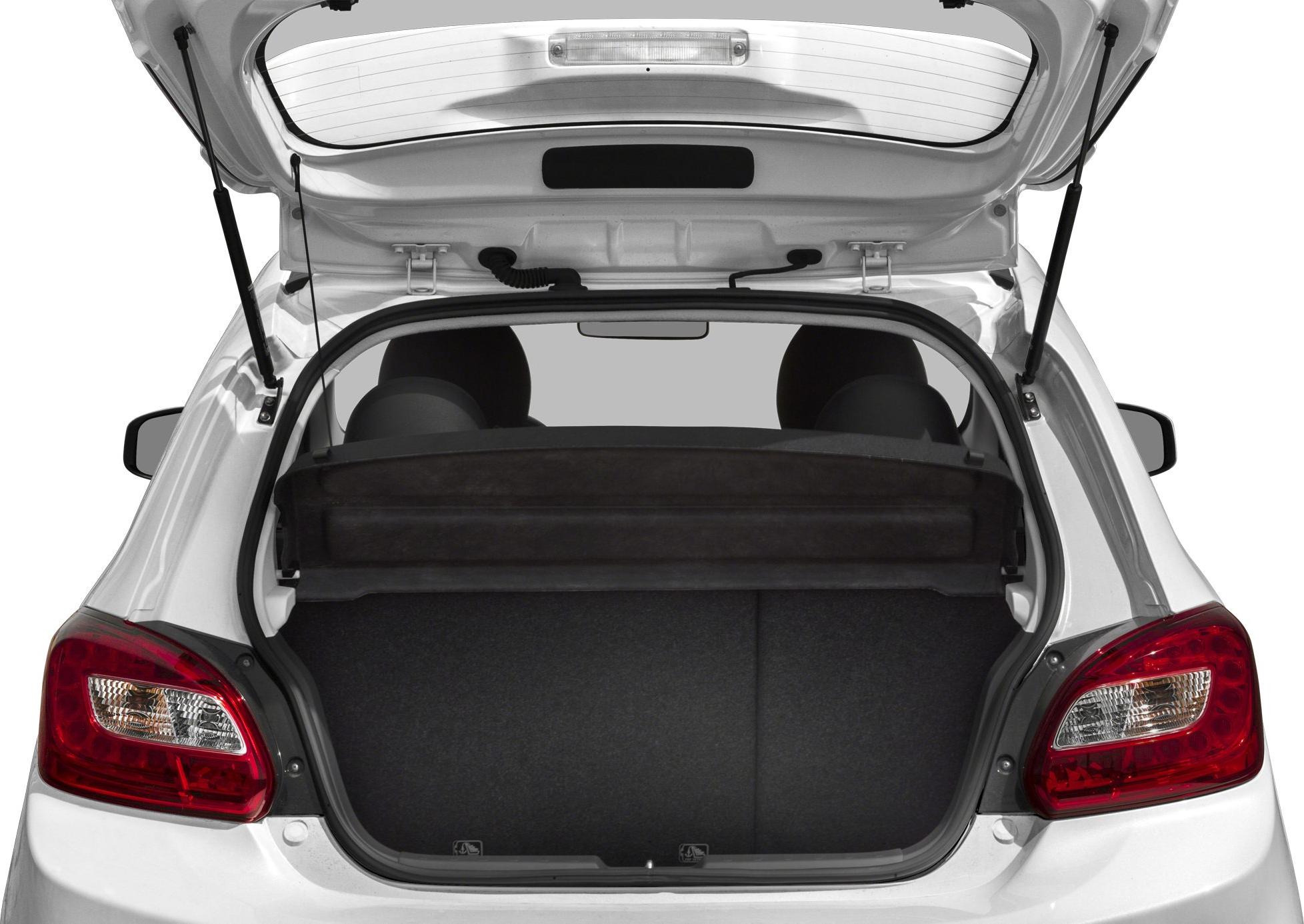 Open hatchback trunk with rear seats and tail lights