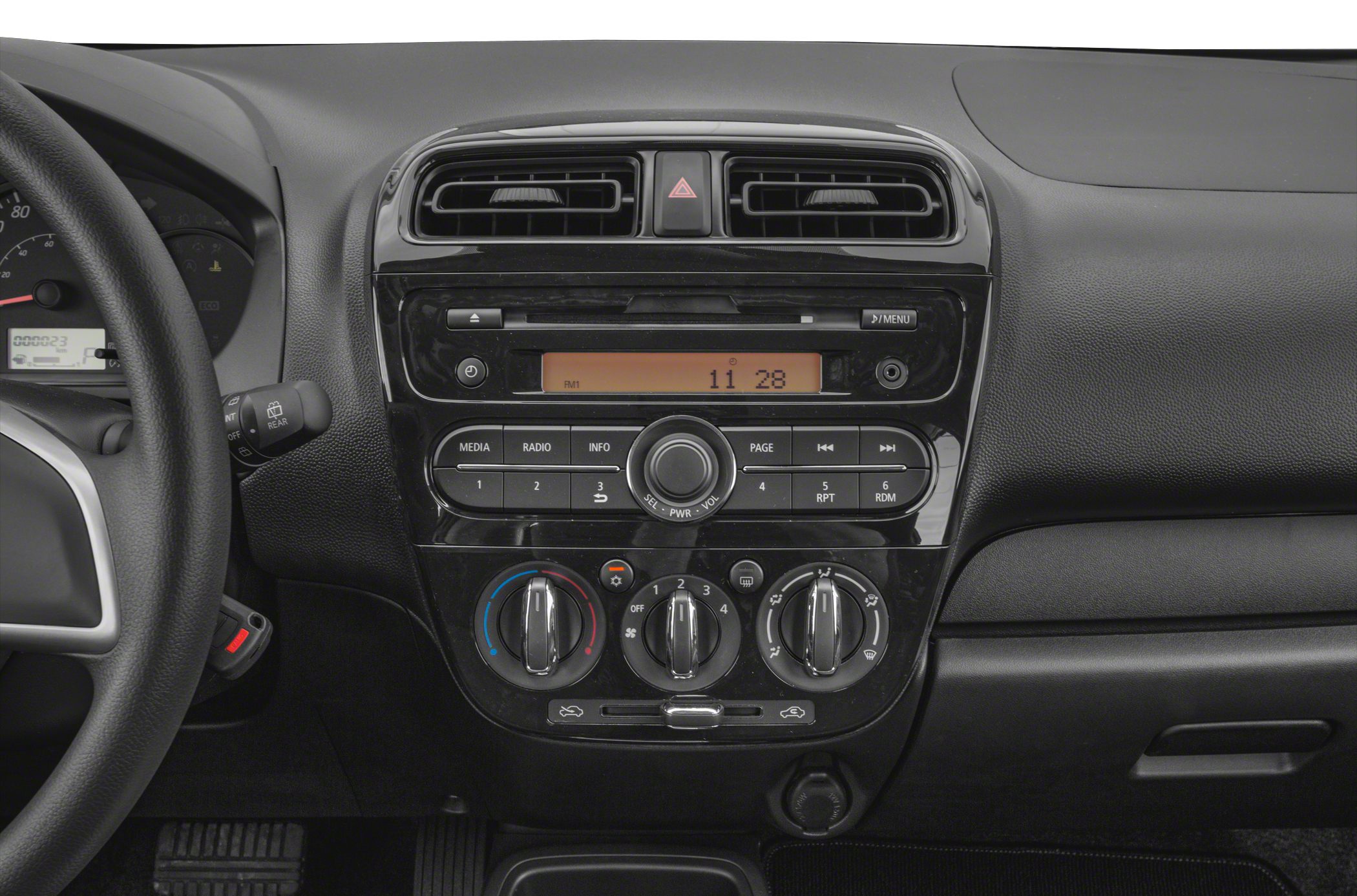Center dashboard controls with radio and climate adjustments