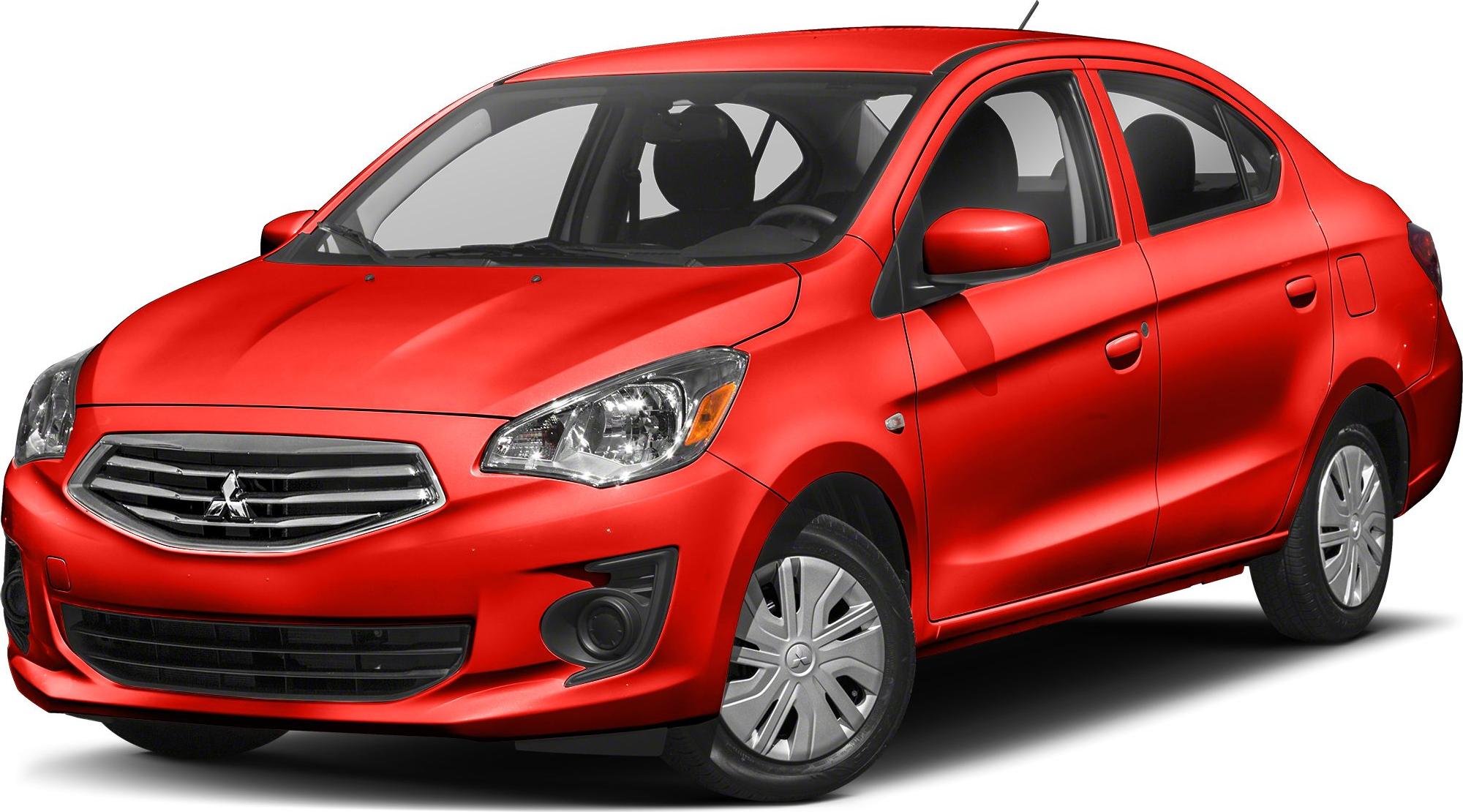 Front angled view of compact red sedan with modern headlights