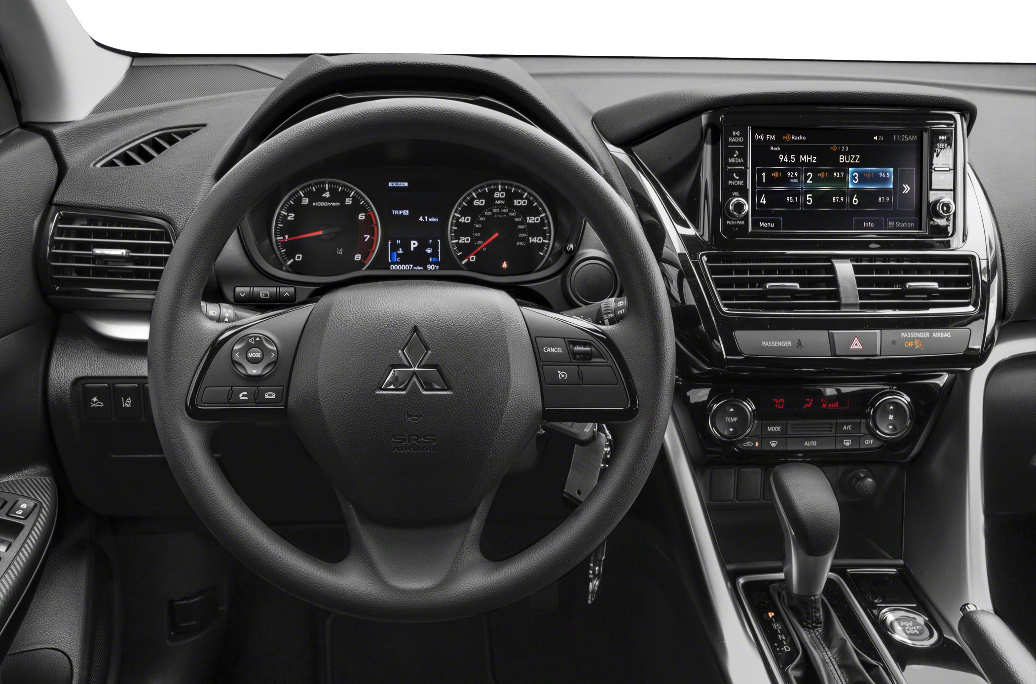 Dashboard and multifunction steering wheel with digital and analog gauges