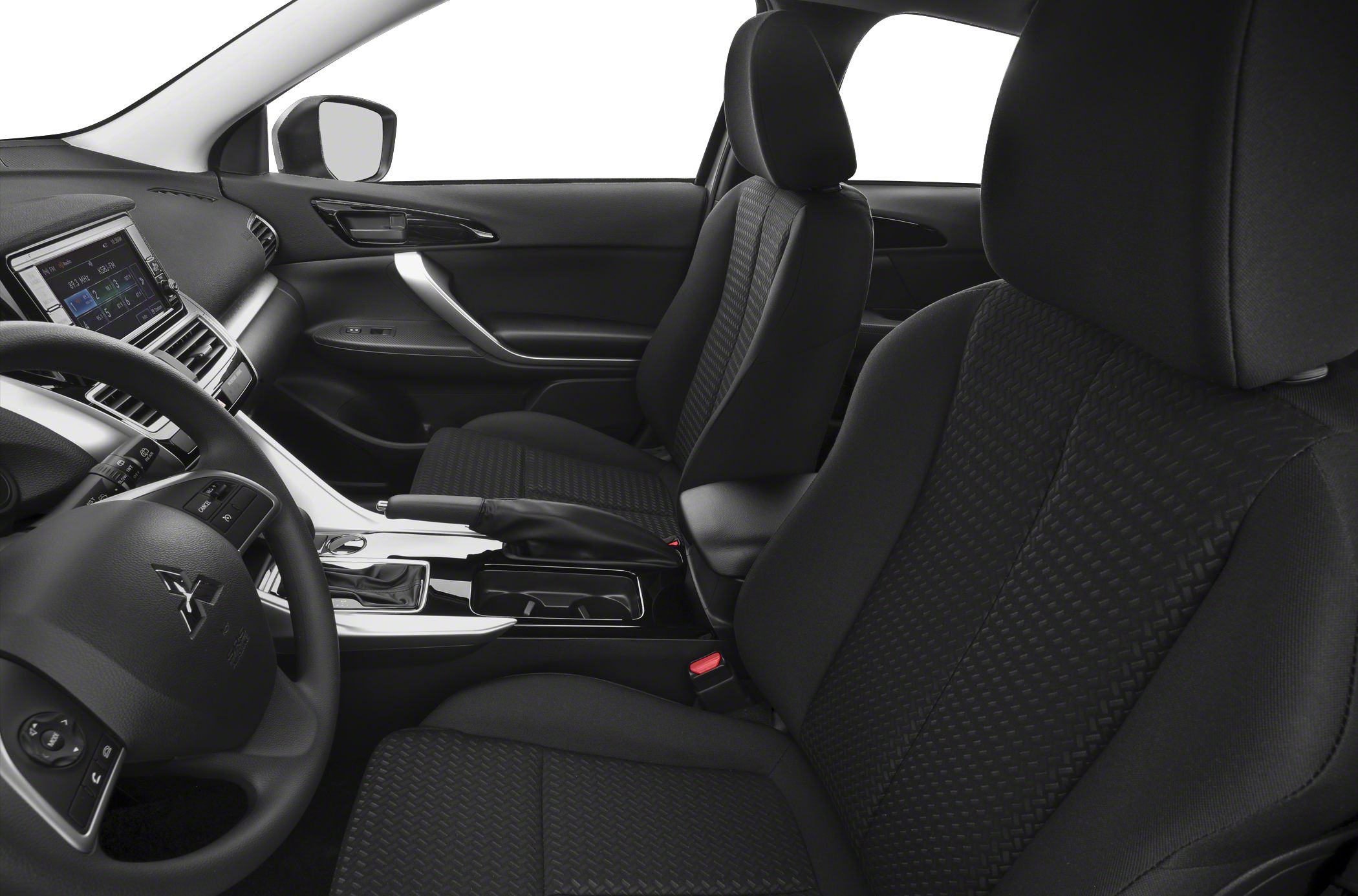 Front seats, dashboard, steering wheel, and center console interior features