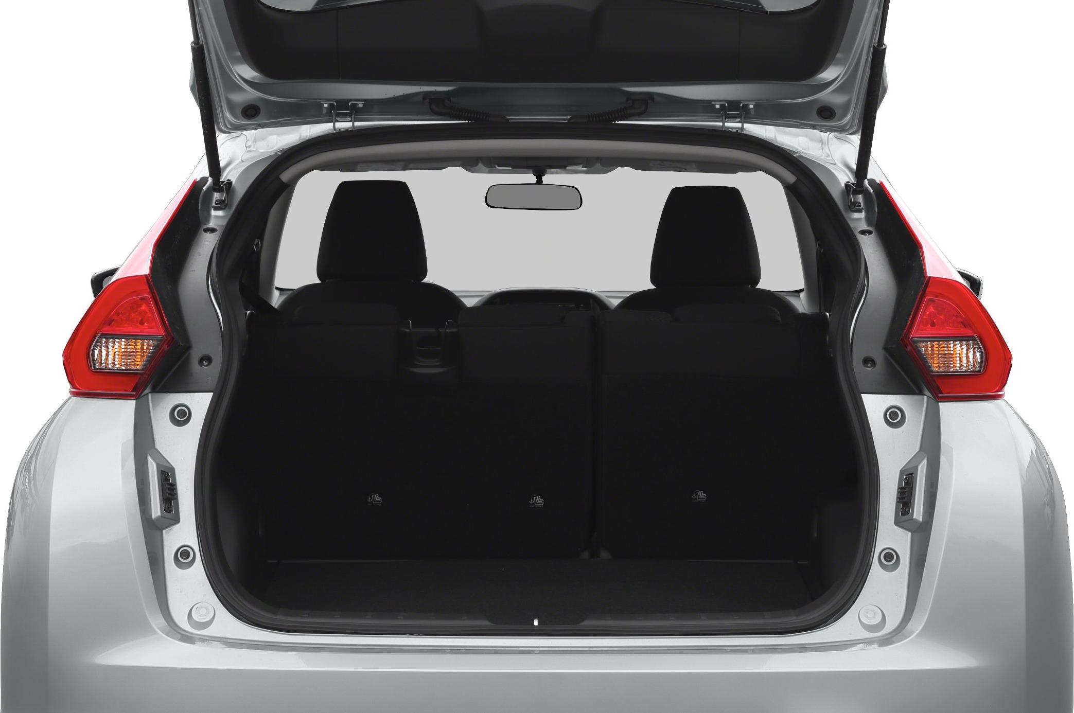 Open rear hatch with visible cargo area and rear seats