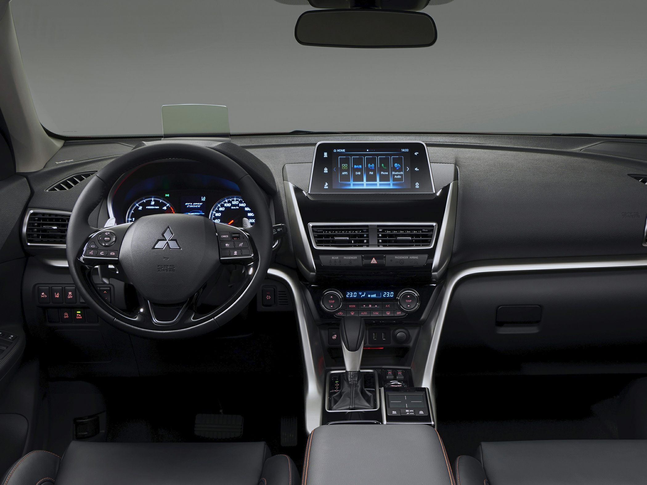 Modern digital dashboard and steering wheel interior features