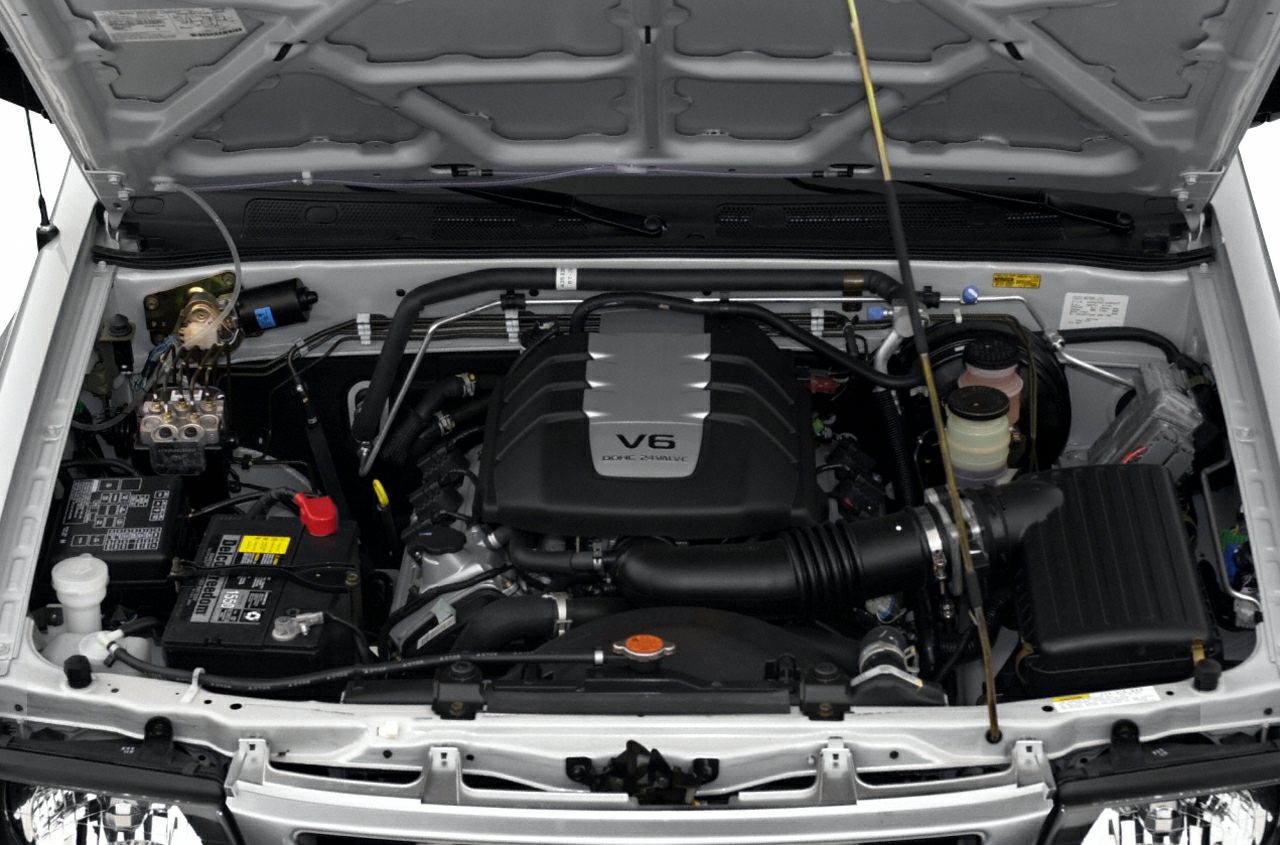 V6 DOHC 24-valve engine in an open engine bay