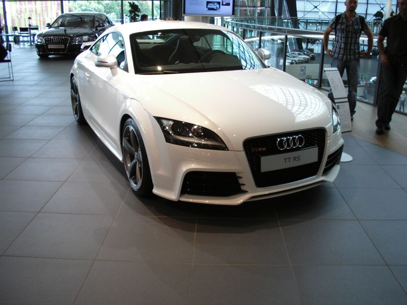Audi TT RS Coupe front view with sporty grille and sleek headlights
