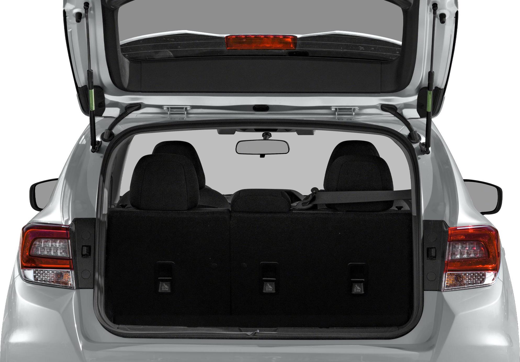 Open hatchback rear with spacious cargo area and visible rear seats