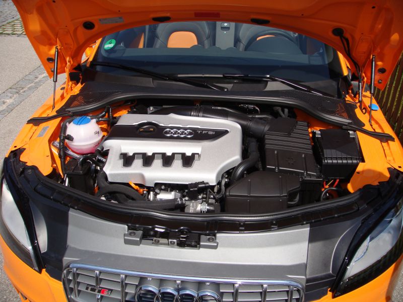 Audi TT TFSI engine bay with detailed layout and components
