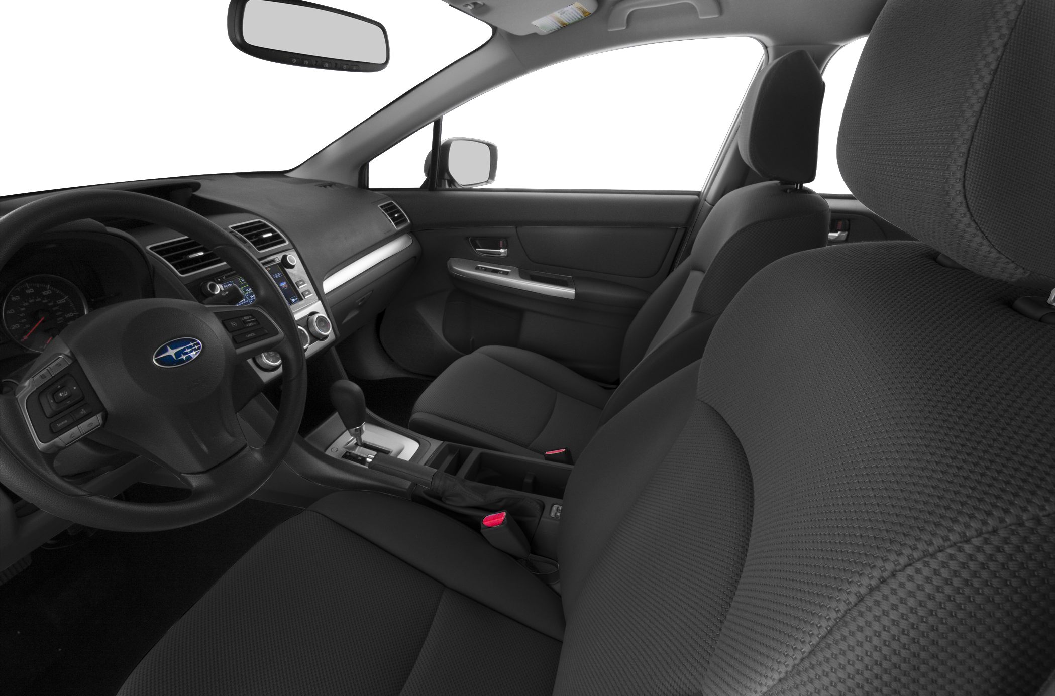 Dashboard and front seats inside a modern sedan interior