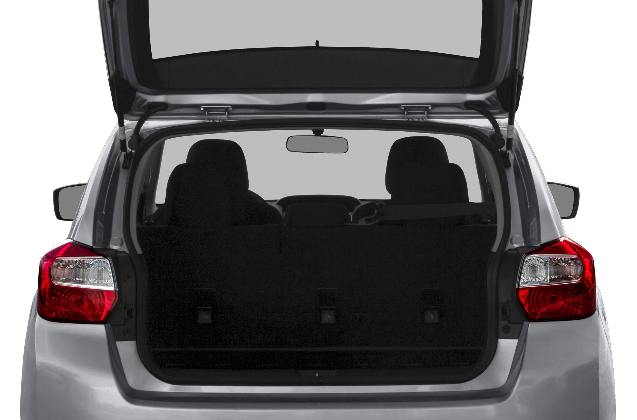 Open rear trunk with visible tail lights and rear seats
