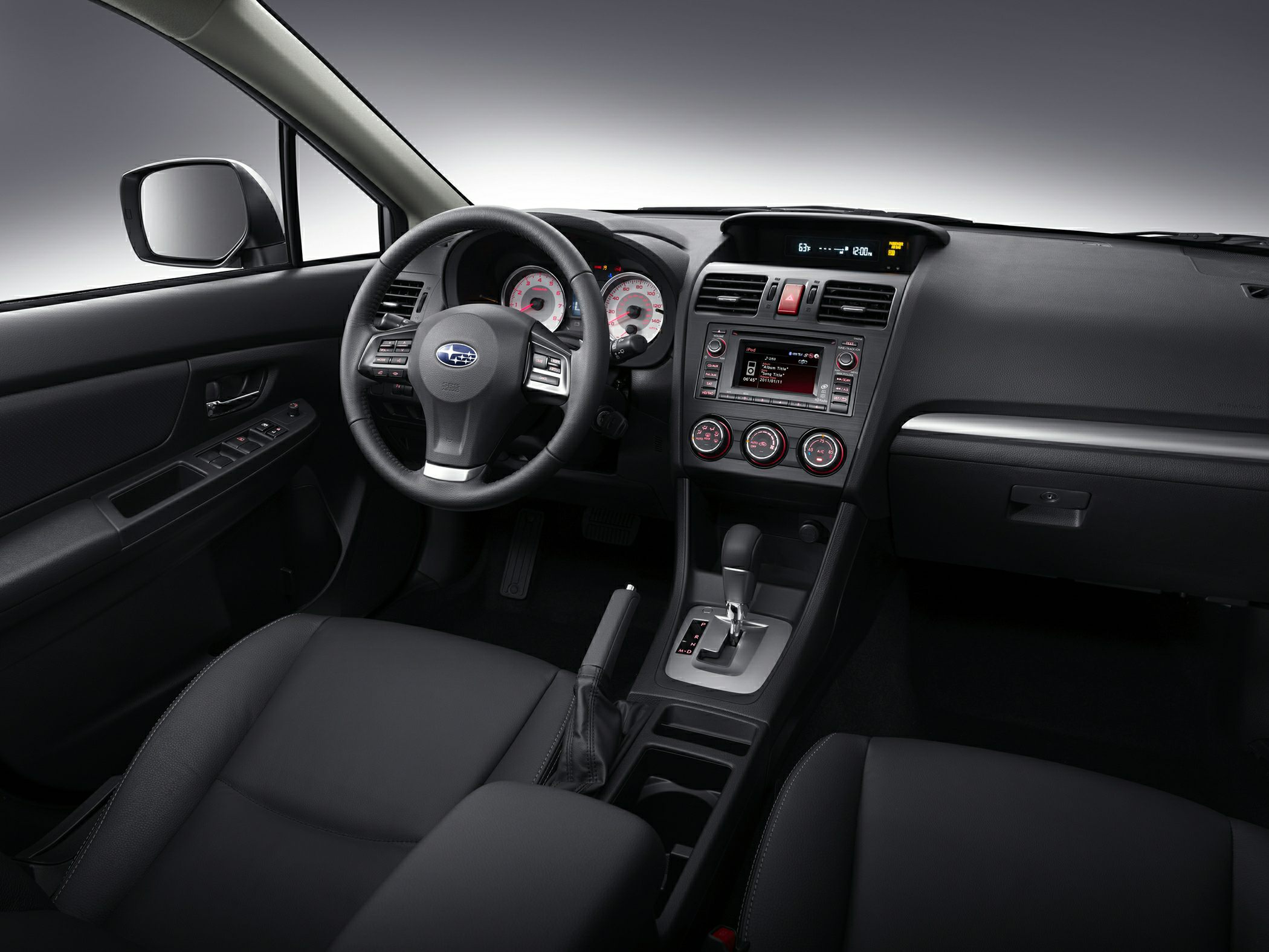 Dashboard, steering wheel, and center console interior