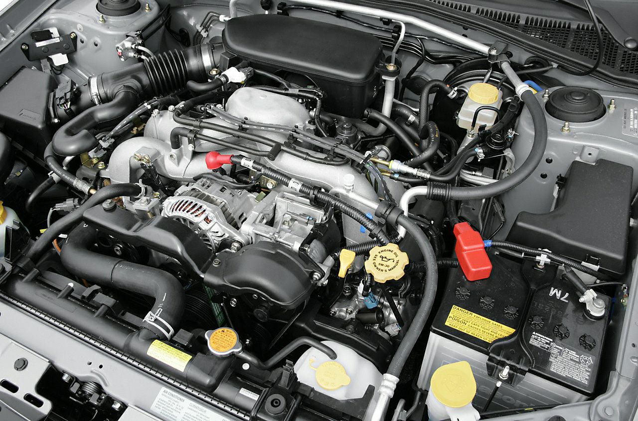 Close-up of engine bay featuring components and layout