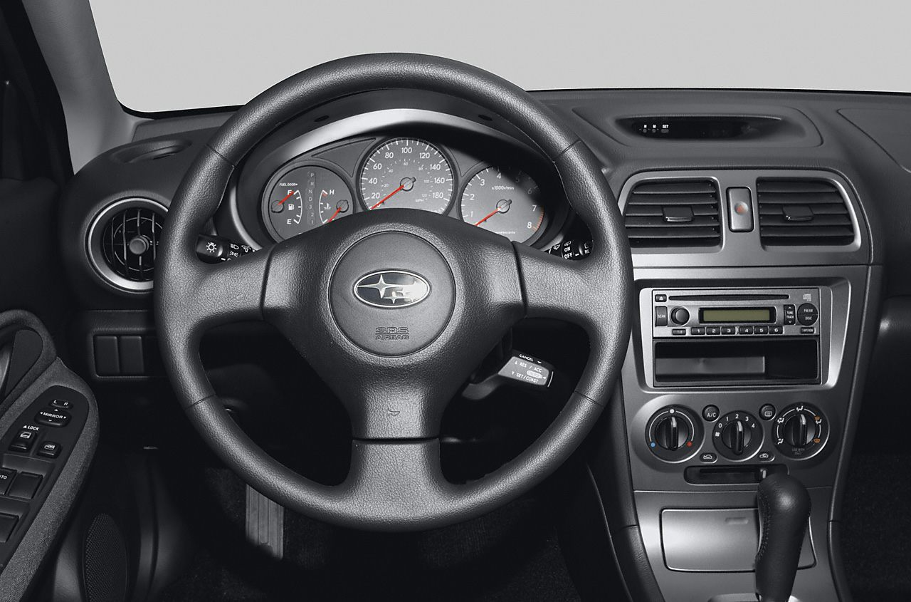 Steering wheel and dashboard with control panel and gauges