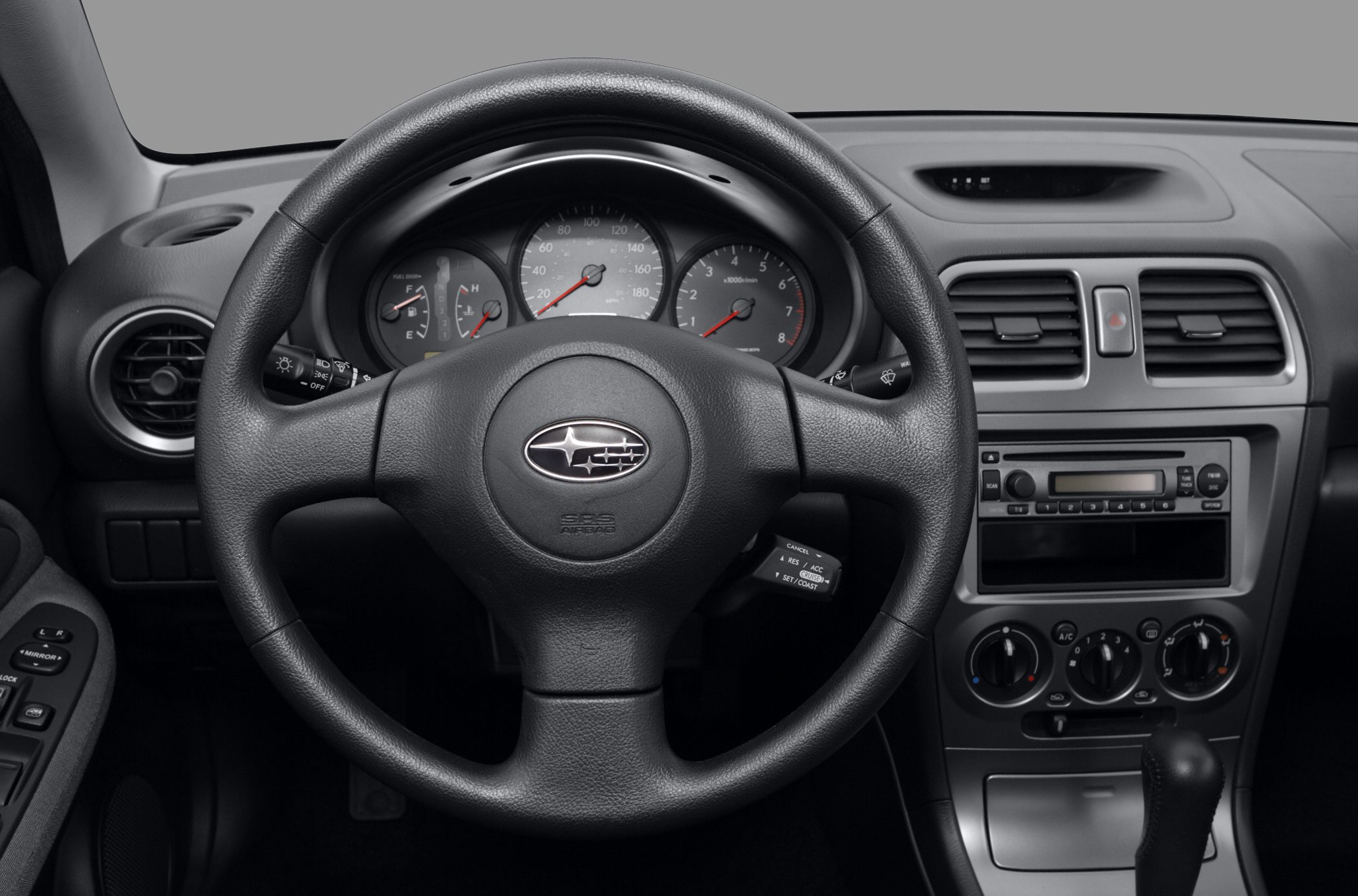 Steering wheel and dashboard with classic instrument cluster