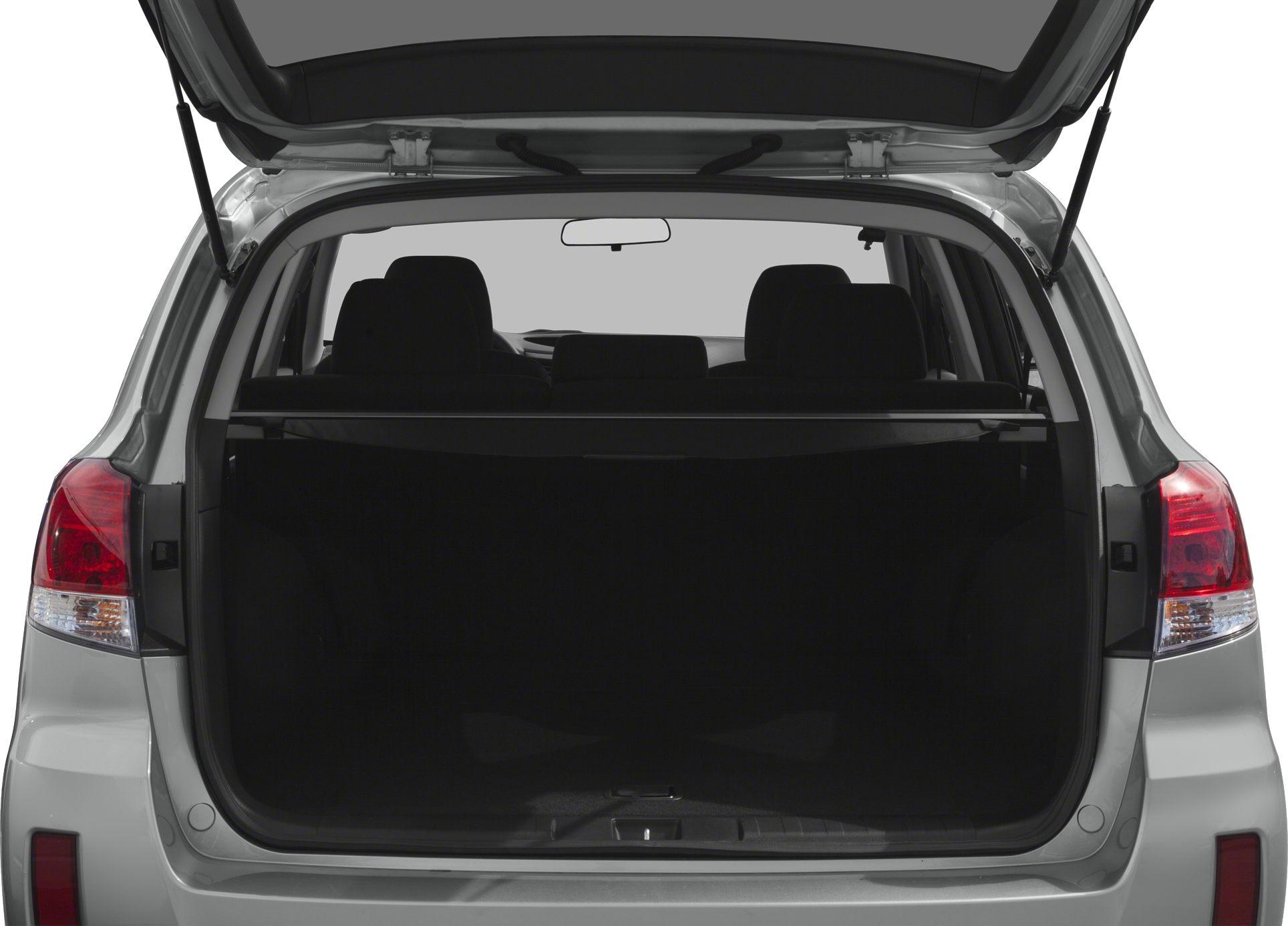 Open rear trunk space with folded seats and clear cargo area
