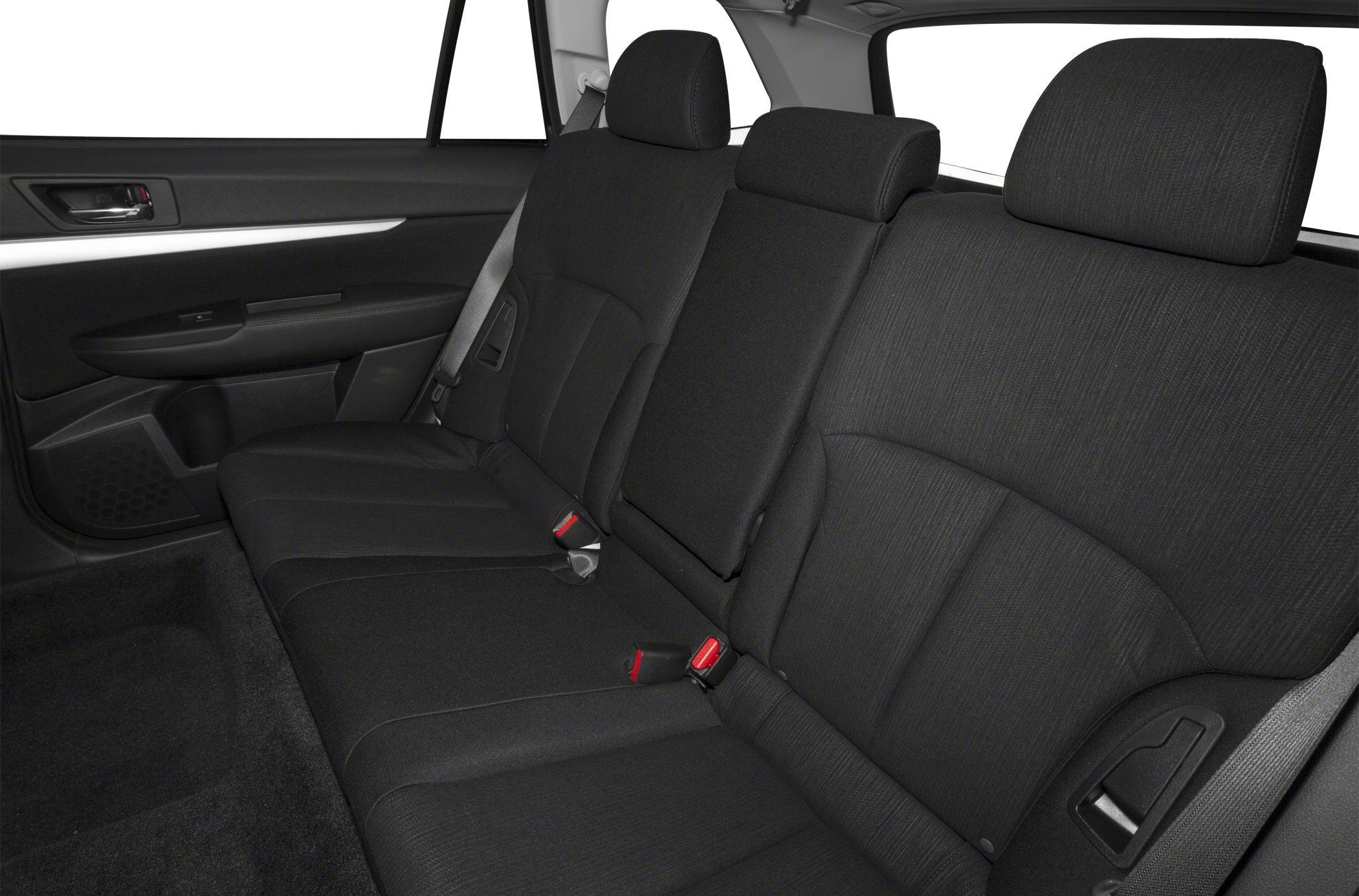Black rear seating with spacious, textured upholstery and headrests