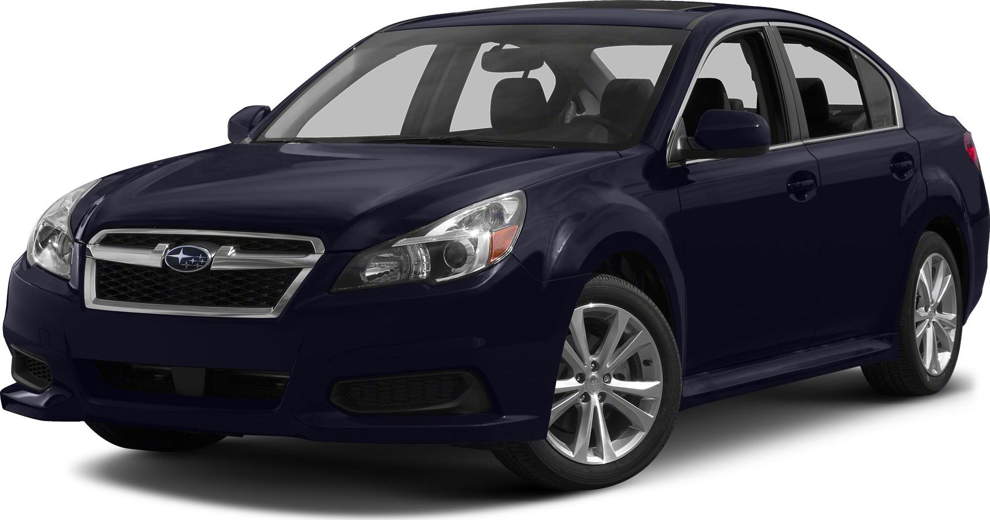 Front and side view of a dark blue sedan with alloy wheels and headlight design