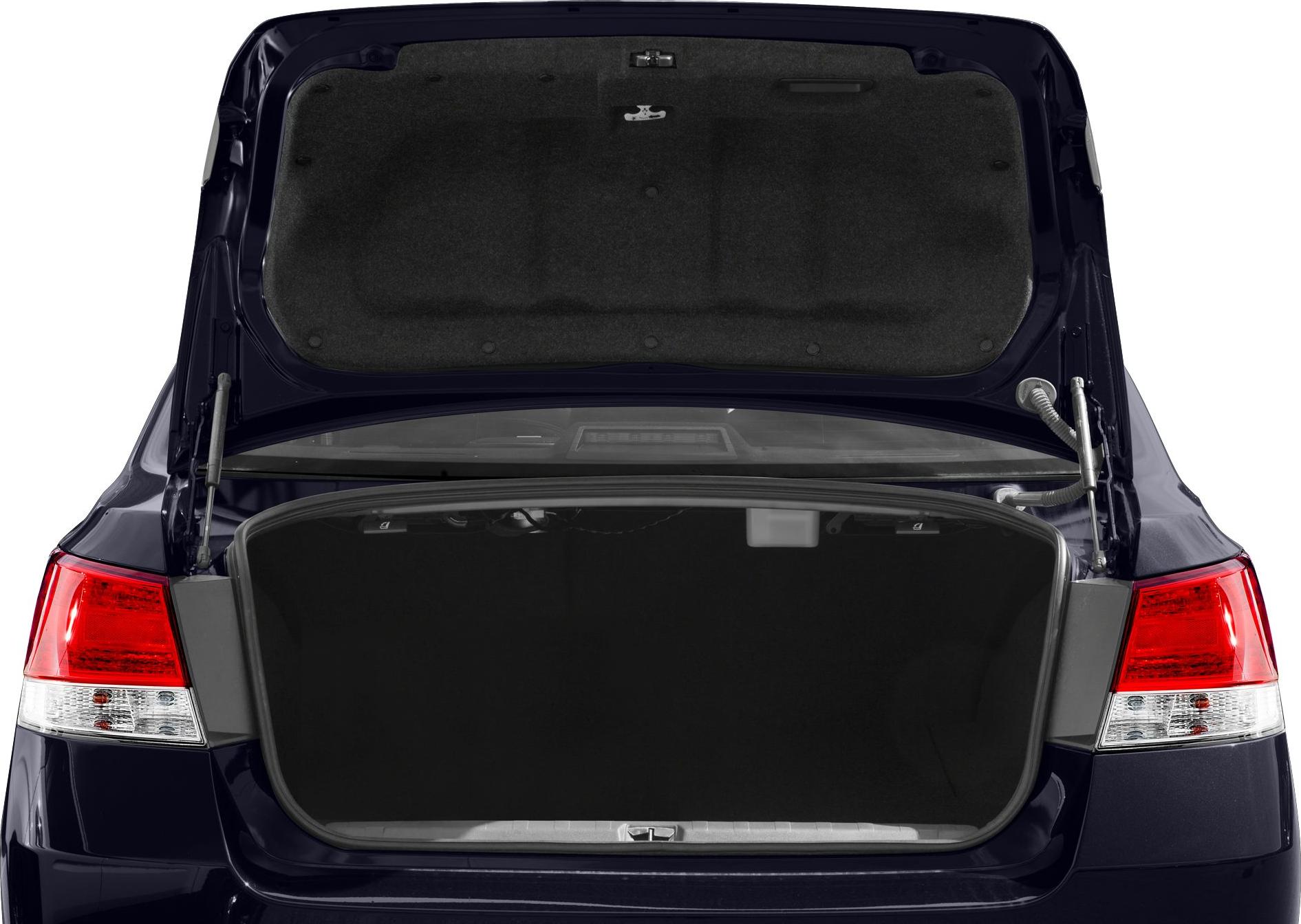 Open trunk showing spacious cargo area with black interior lining