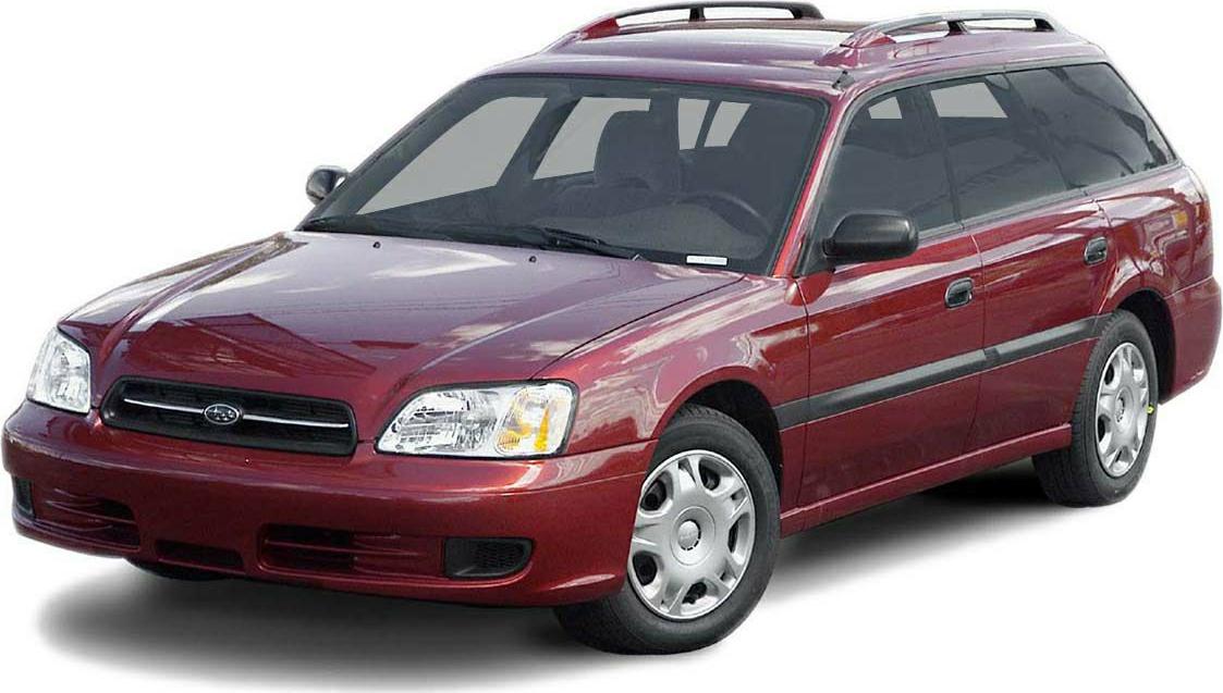 Front three-quarter view of a station wagon with roof rails and distinctive headlights.
