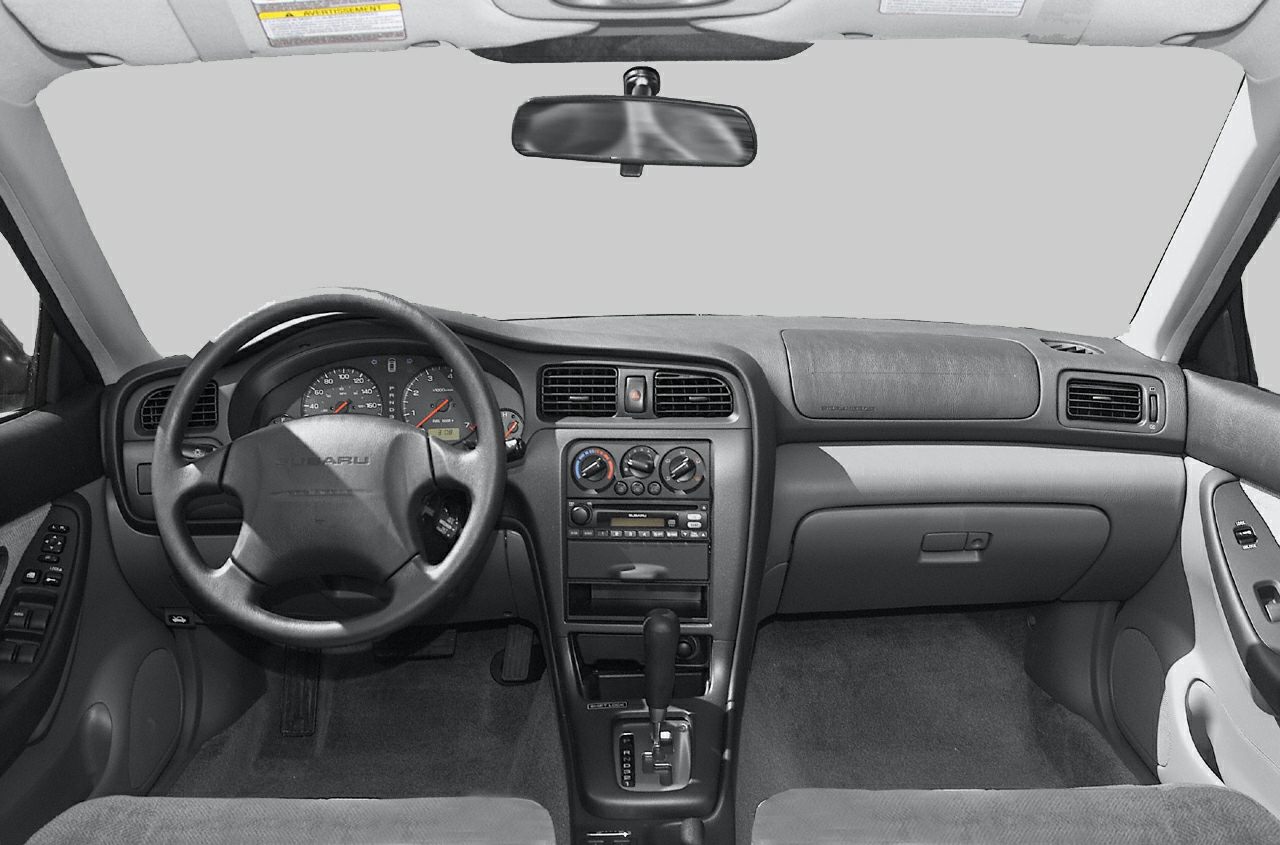 Dashboard, steering wheel, and center console of a car interior