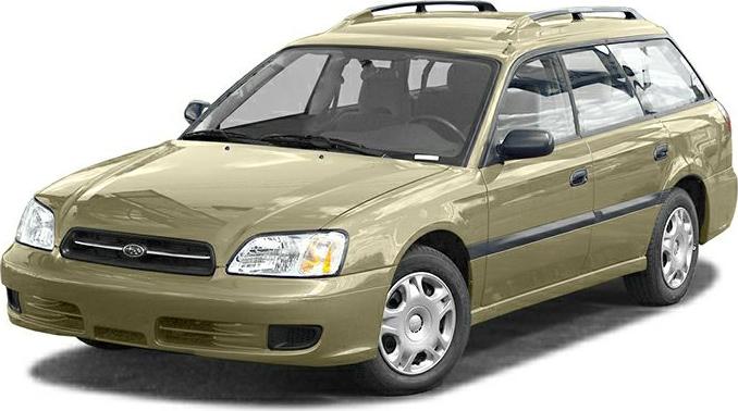 Front and side view of a station wagon with roof rails and distinctive headlights