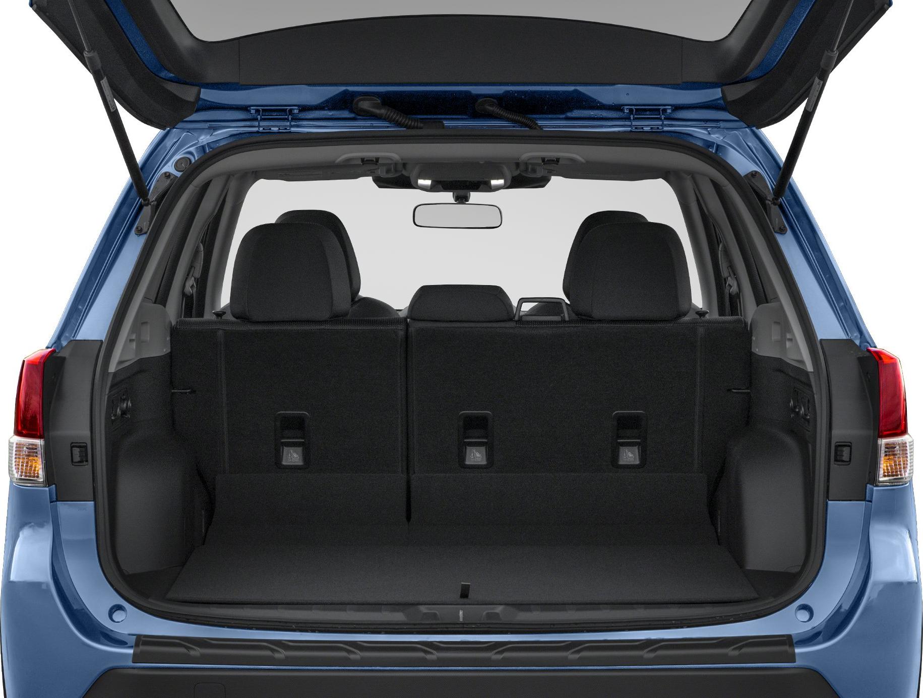Spacious rear cargo area with upright rear seats