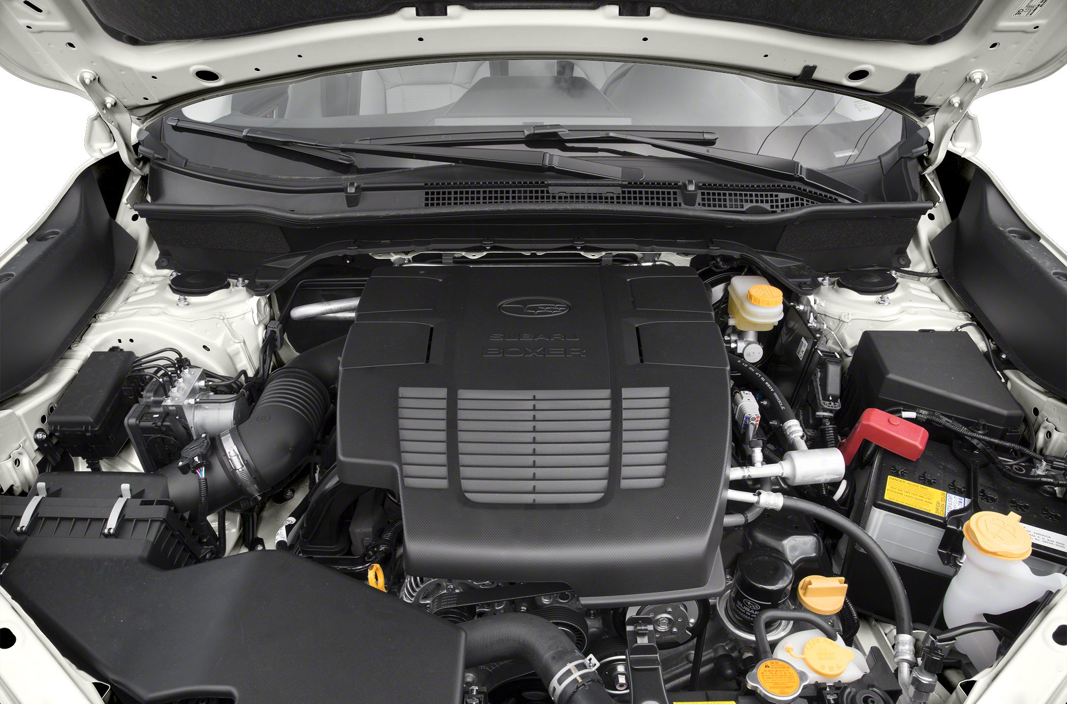 Engine bay with Boxer engine cover and layout