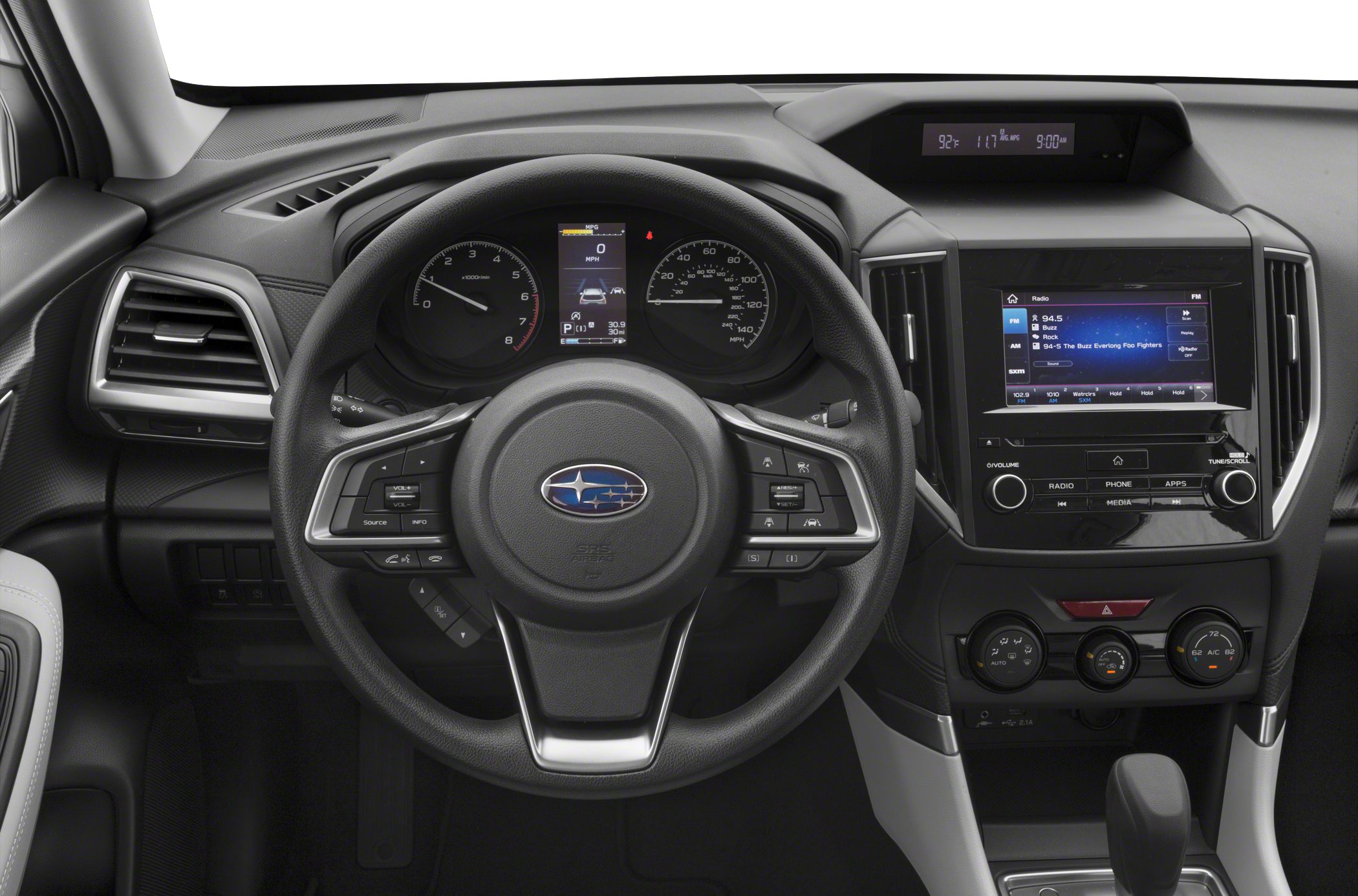 Dashboard and multifunction steering wheel with digital instrument displays
