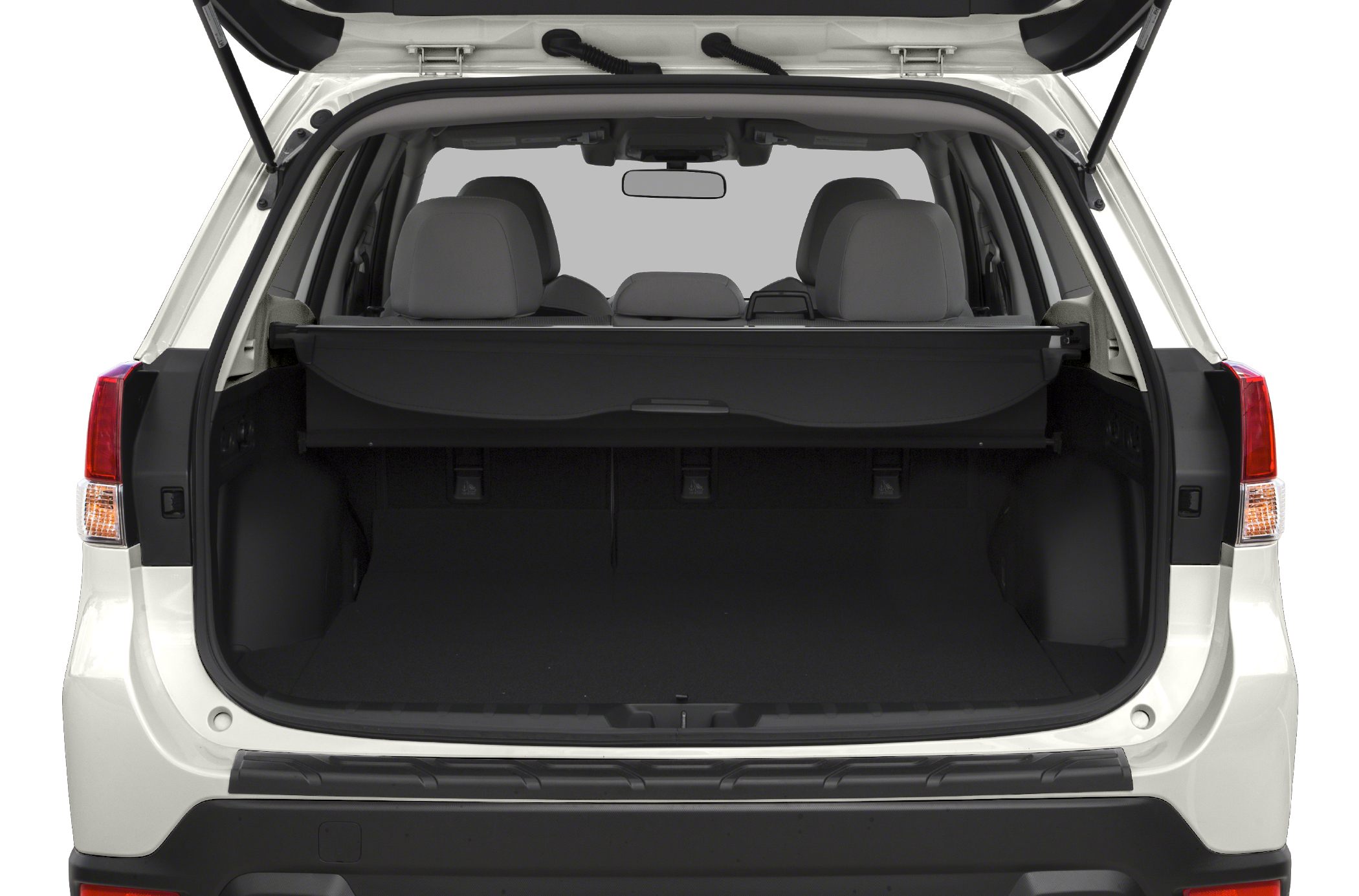 Spacious rear cargo area with retractable cover in an SUV