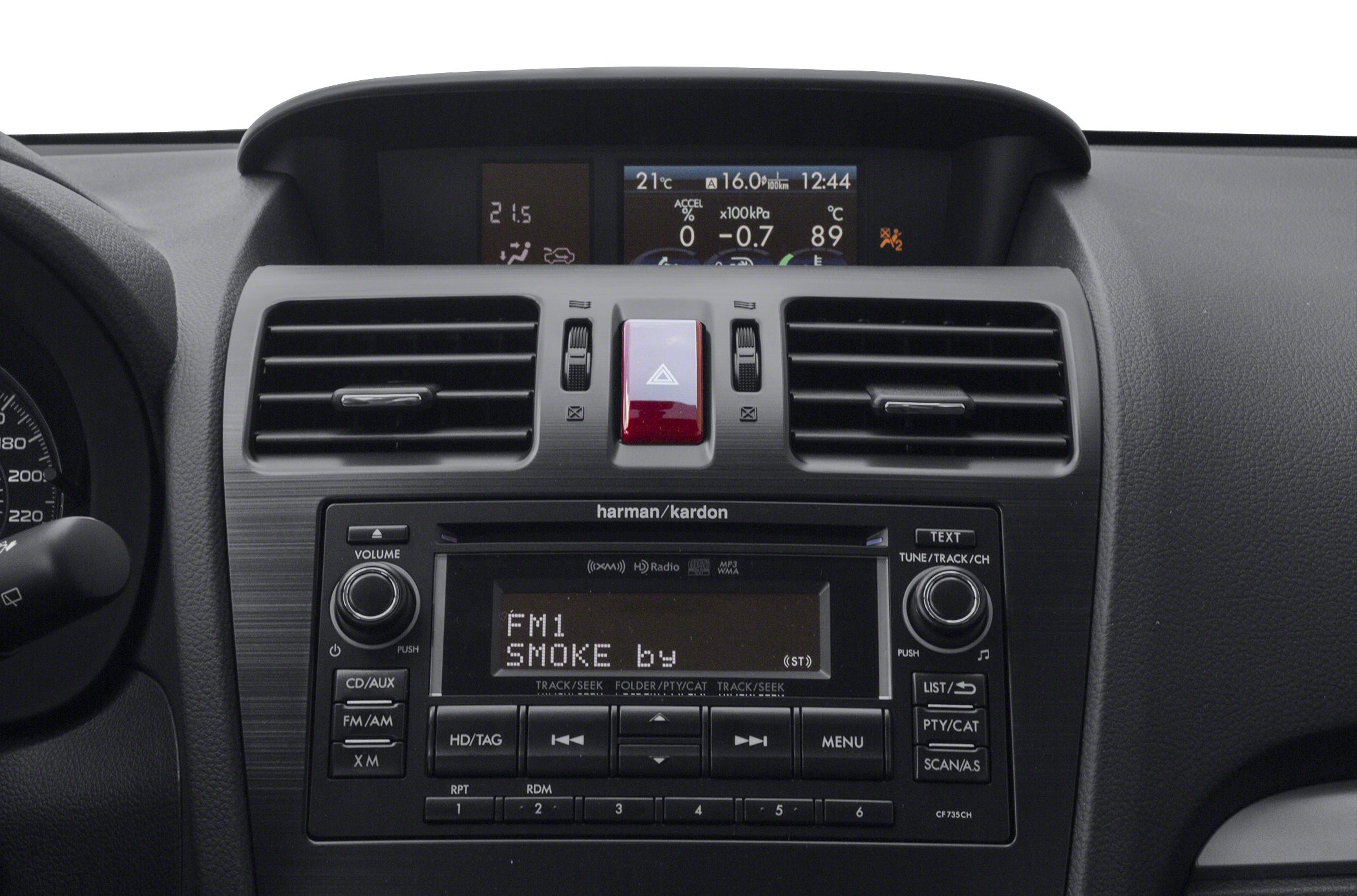 Center console with Harman/Kardon audio and digital climate and trip display