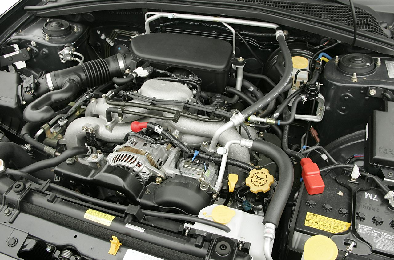 Engine bay with detailed components and connections